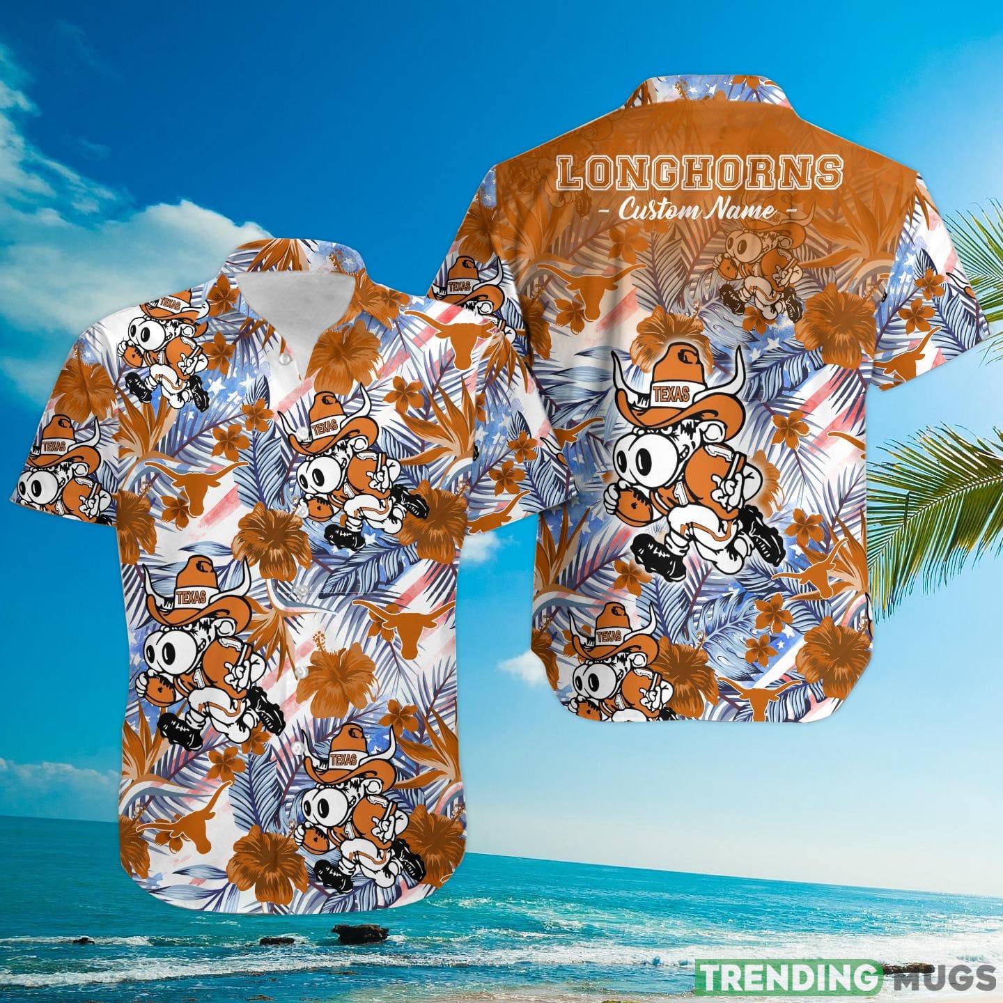 Texas Longhorns Tropical Floral Custom Name Aloha Hawaiian Shirt Hawaiian Shirt Texas Longhorns Tropical Floral Custom Name Aloha Hawaiian Shirt Hawaiian Shirt