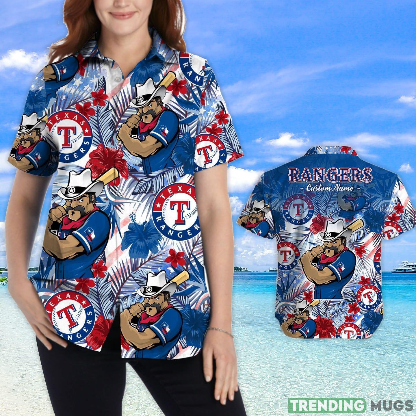 Texas Rangers Tropical Floral Custom Name Aloha Hawaiian Shirt Hawaiian Shirt Texas Rangers Tropical Floral Custom Name Aloha Hawaiian Shirt Hawaiian Shirt