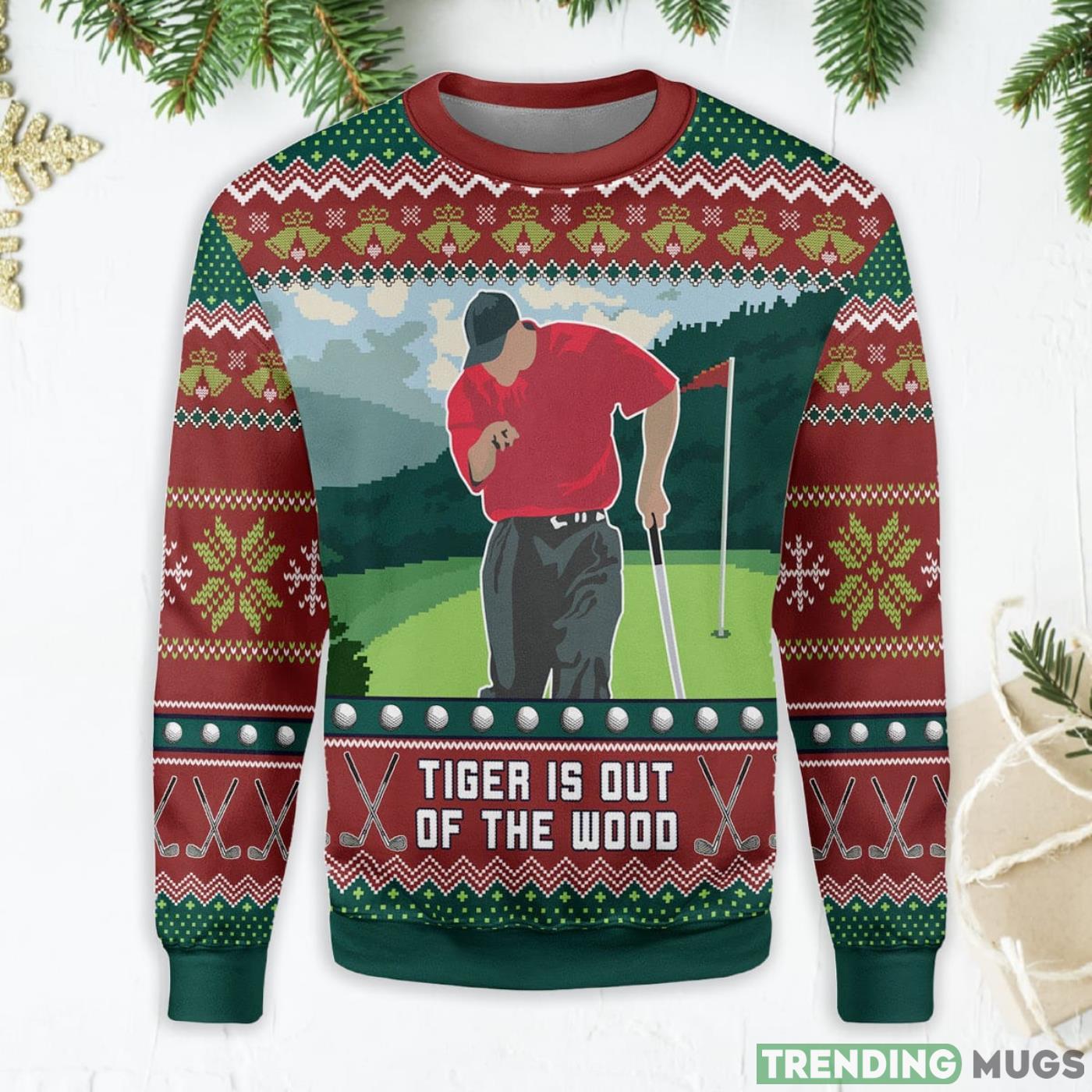 Tiger Is Out Of The Wood Ugly Christmas Sweater Product Photo 1