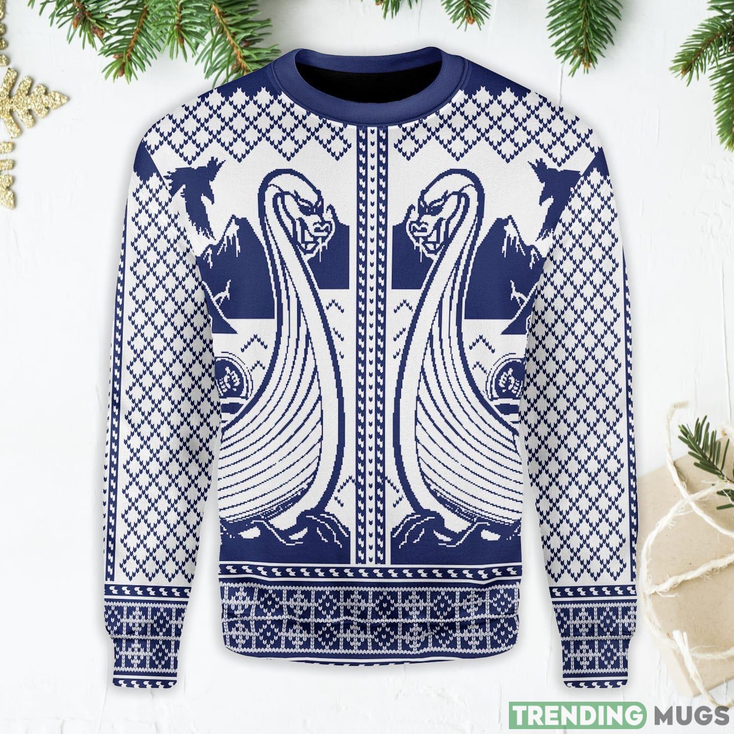 Viking Boat Ugly Christmas Sweater Product Photo 1