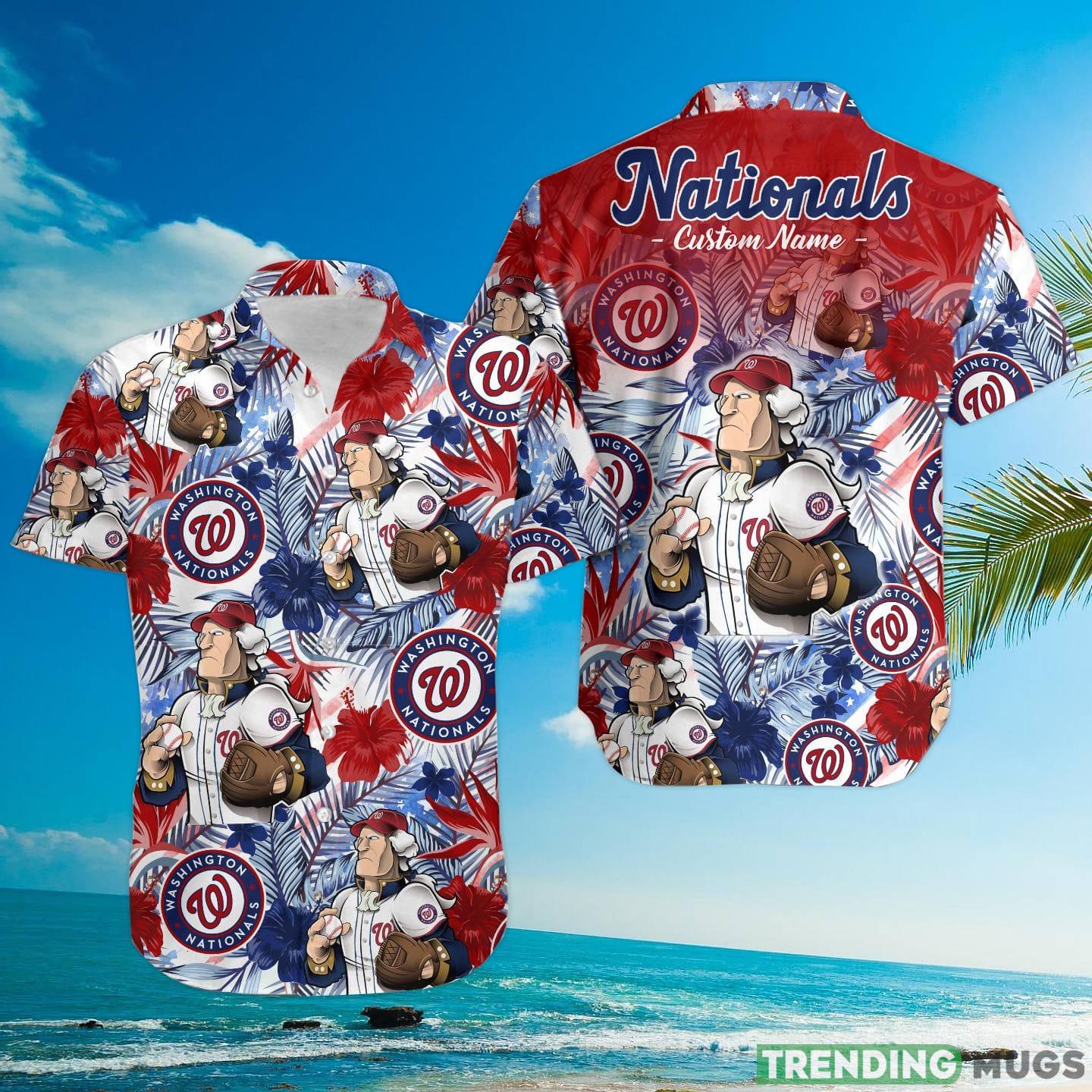 Washington Nationals Tropical Floral Custom Name Aloha Hawaiian Shirt Hawaiian Shirt Washington Nationals Tropical Floral Custom Name Aloha Hawaiian Shirt Hawaiian Shirt