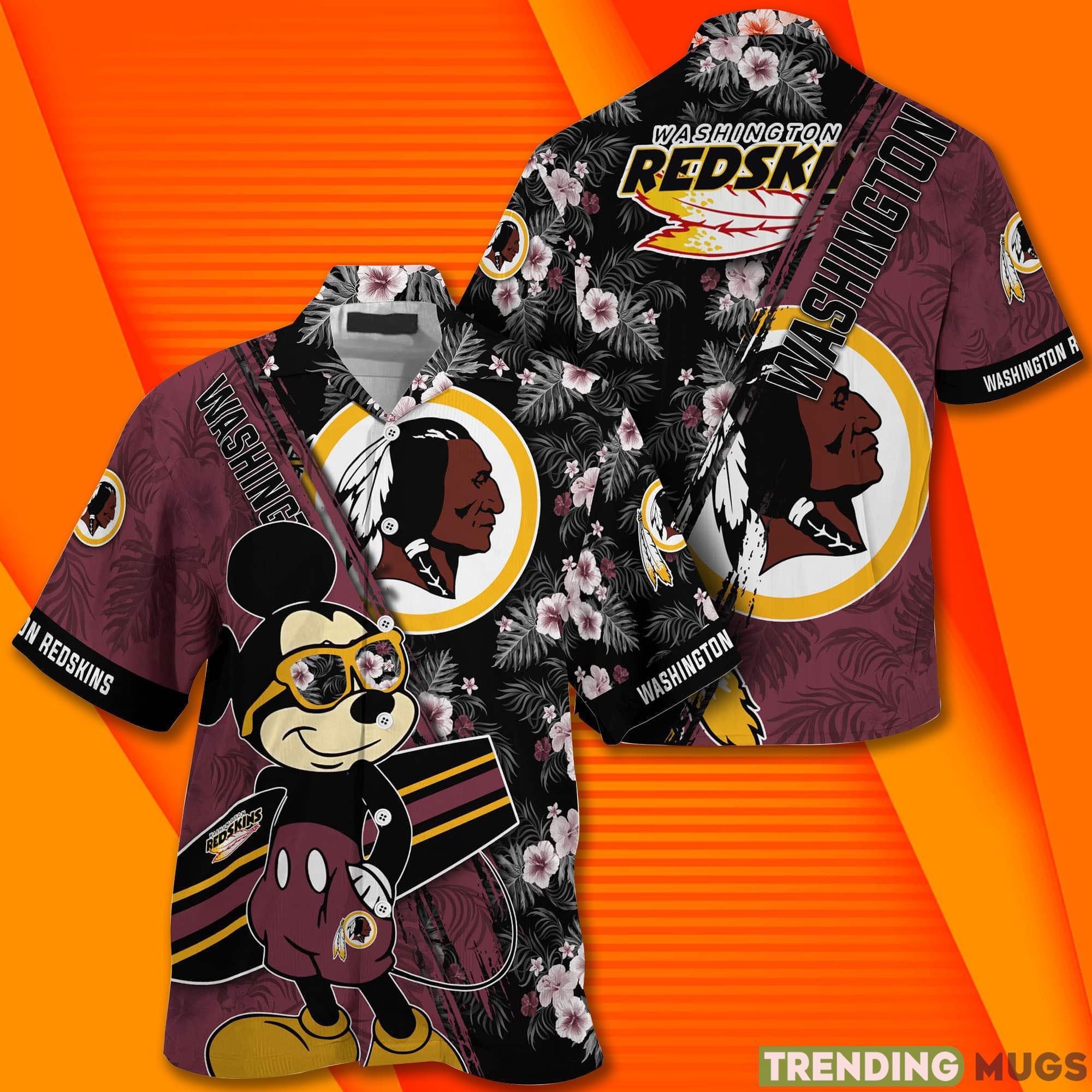 Washington Redskins NFL And Mickey Mouse Short Sleeves Hawaiian Shirt Hawaiian Shirt Washington Redskins NFL And Mickey Mouse Short Sleeves Hawaiian Shirt Hawaiian Shirt