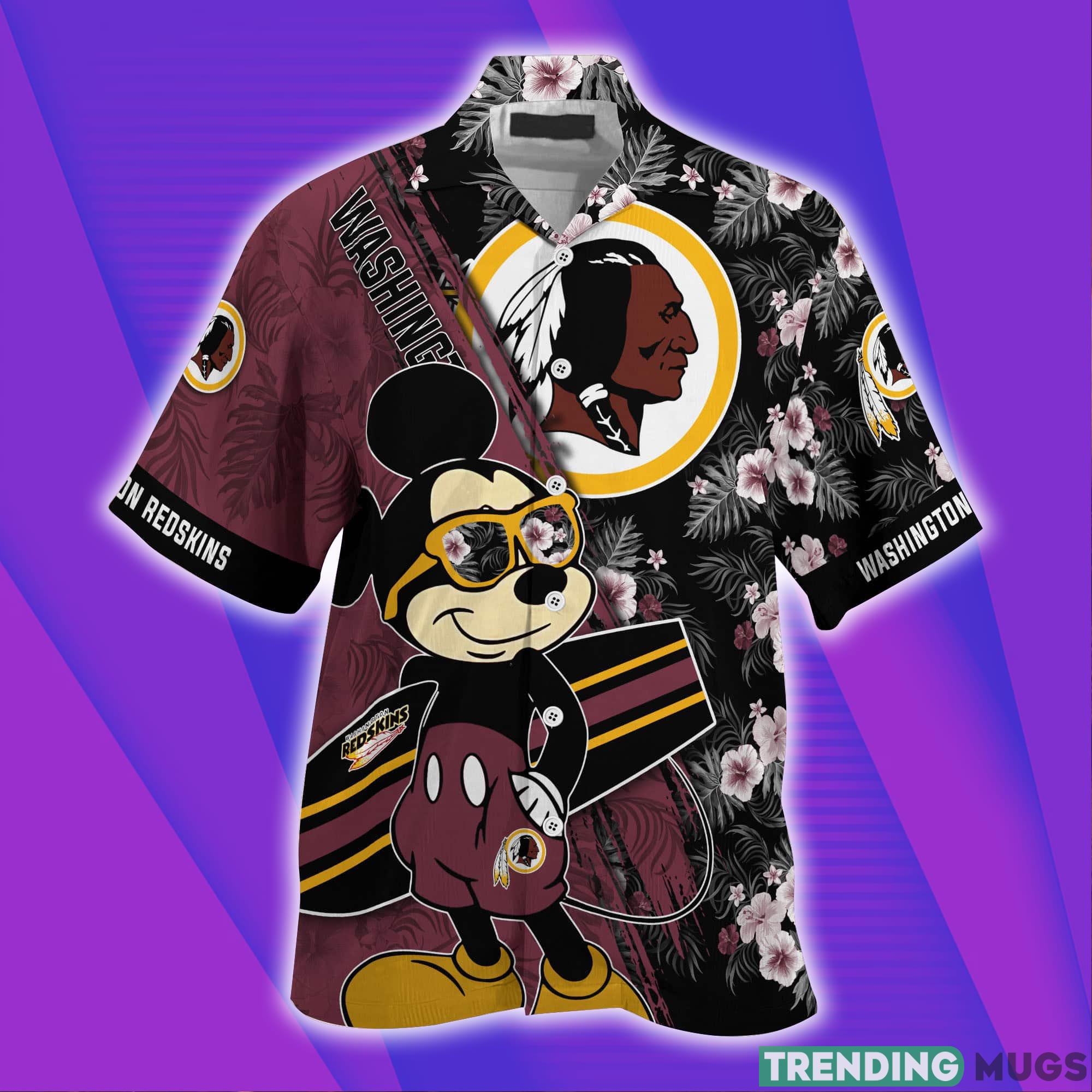 Washington Redskins NFL And Mickey Mouse Short Sleeves Hawaiian Shirt Hawaiian Shirt Washington Redskins NFL And Mickey Mouse Short Sleeves Hawaiian Shirt Hawaiian Shirt