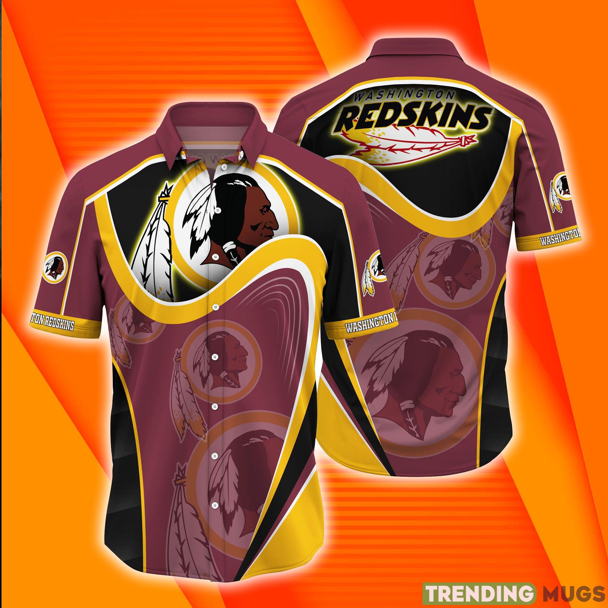 Washington Redskins NFL Logo Short Sleeves Hawaiian Shirt Product Photo 1 Washington Redskins NFL Logo Short Sleeves Hawaiian Shirt Product Photo 1