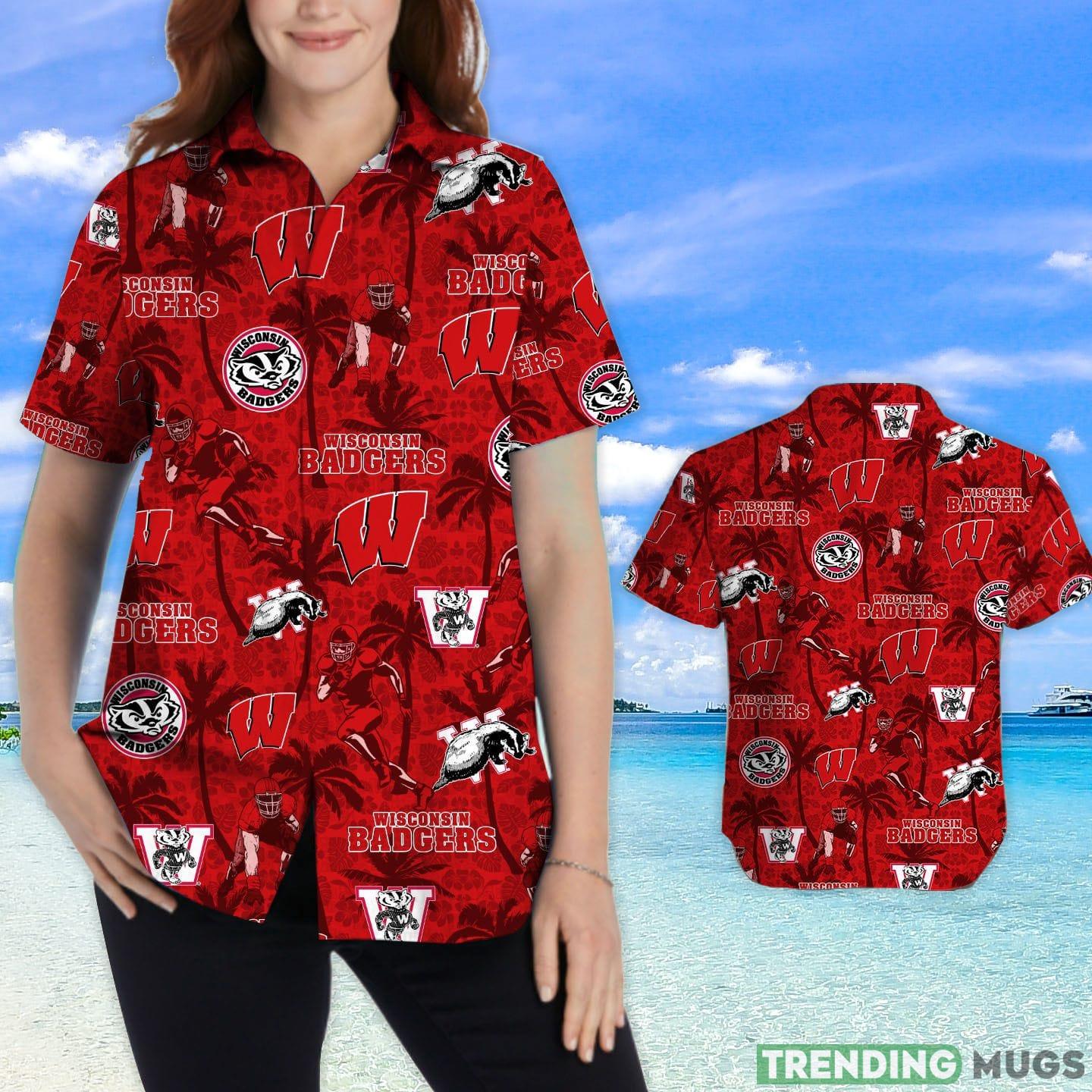 Wisconsin Badgers Custom Name Tropical Beach Coconut Tree Hawaiian Shirt Hawaiian Shirt Wisconsin Badgers Custom Name Tropical Beach Coconut Tree Hawaiian Shirt Hawaiian Shirt