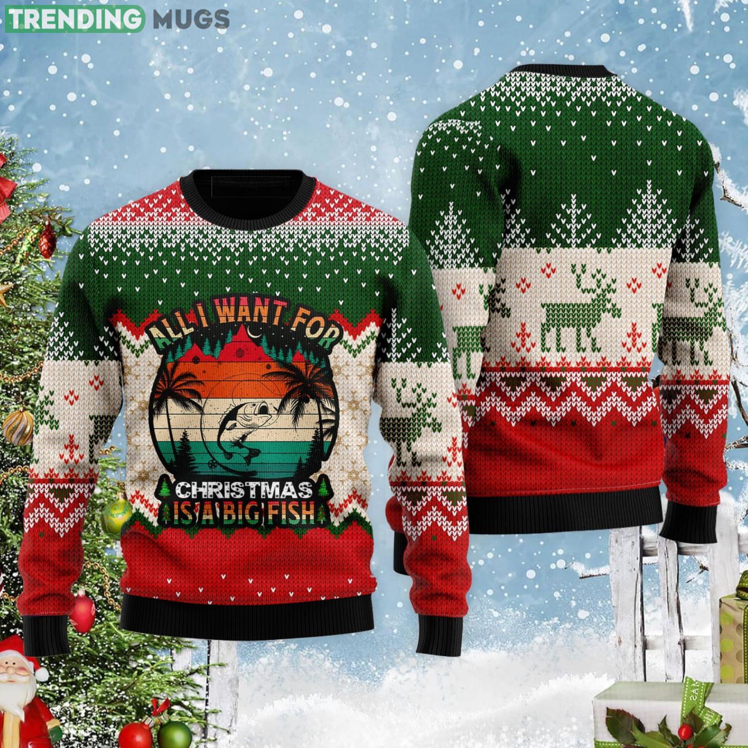 All I Want For Christmas Is Fishing Christmas Gift Ugly Christmas Sweater 3D Sweater All I Want For Christmas Is Fishing Christmas Gift Ugly Christmas Sweater 3D Sweater