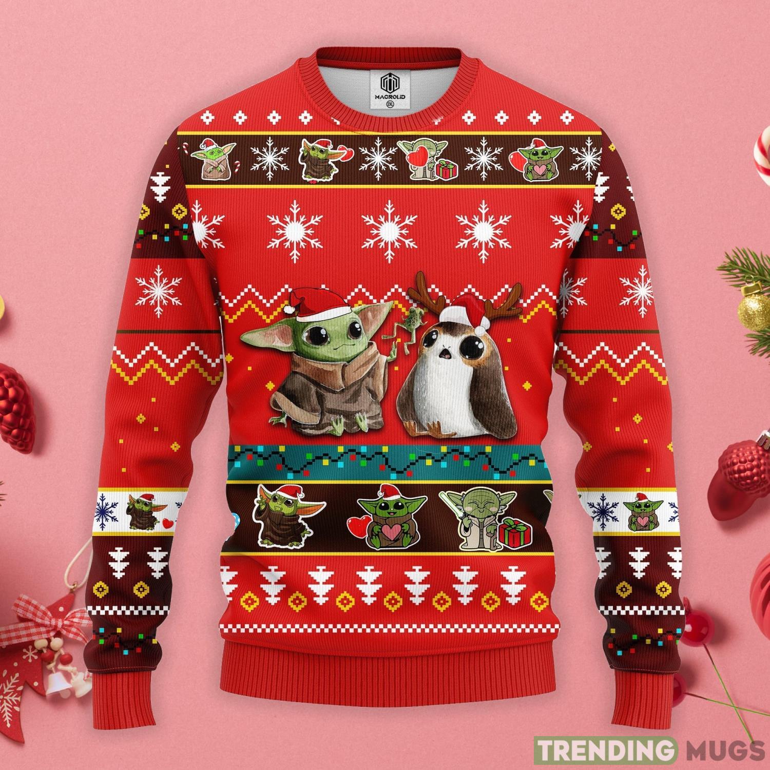 Baby Yoda And Penguin Christmas Gift Ugly Christmas Sweater Product Photo 1 Baby Yoda And Penguin Christmas Gift Ugly Christmas Sweater Product Photo 1
