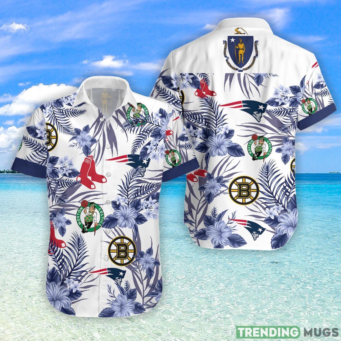 Boston Celtics New England Patriots Boston Bruins Boston Red Sox Boston Hawaiian Shirt Product Photo 1 Boston Celtics New England Patriots Boston Bruins Boston Red Sox Boston Hawaiian Shirt Product Photo 1