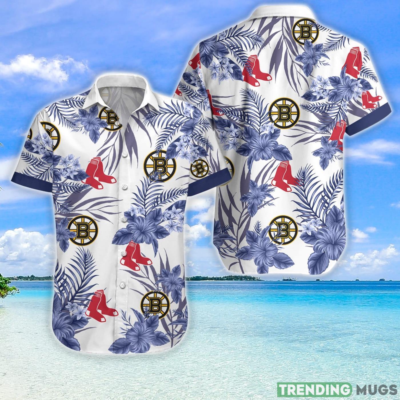 Bruins Red Sox Hawaiian Shirt For Fans Product Photo 1 Bruins Red Sox Hawaiian Shirt For Fans Product Photo 1