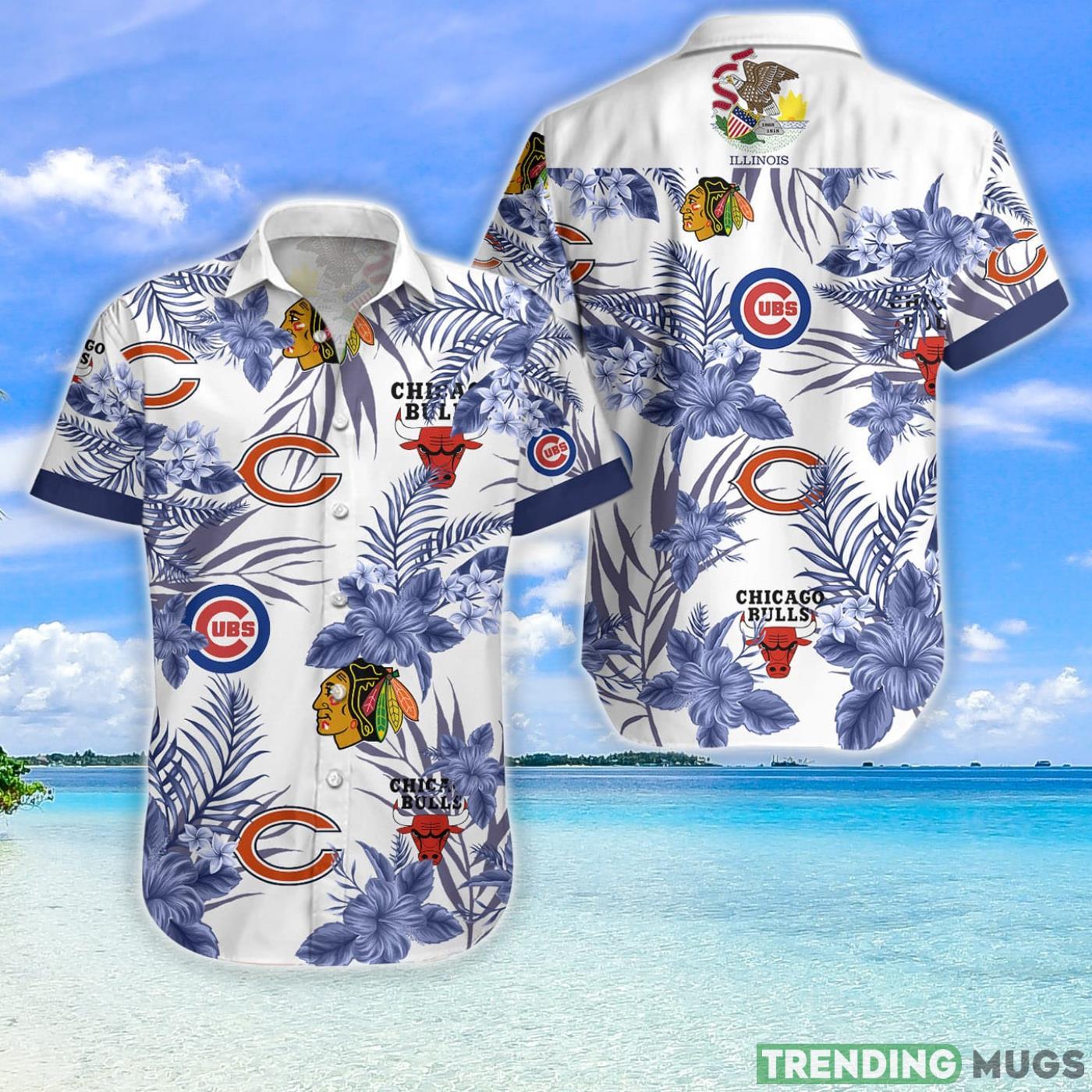 Chicago Cubs Bulls Blackhawks Bears Hawaiian Shirt For Fans Product Photo 1