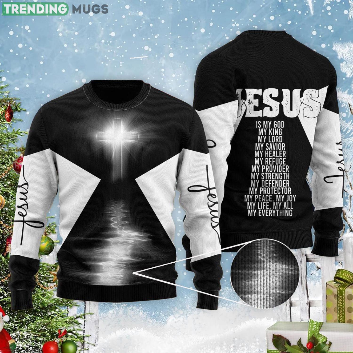 Christian Jesus Is My God Christmas Gift Ugly Christmas Sweater 3D Sweater Christian Jesus Is My God Christmas Gift Ugly Christmas Sweater 3D Sweater