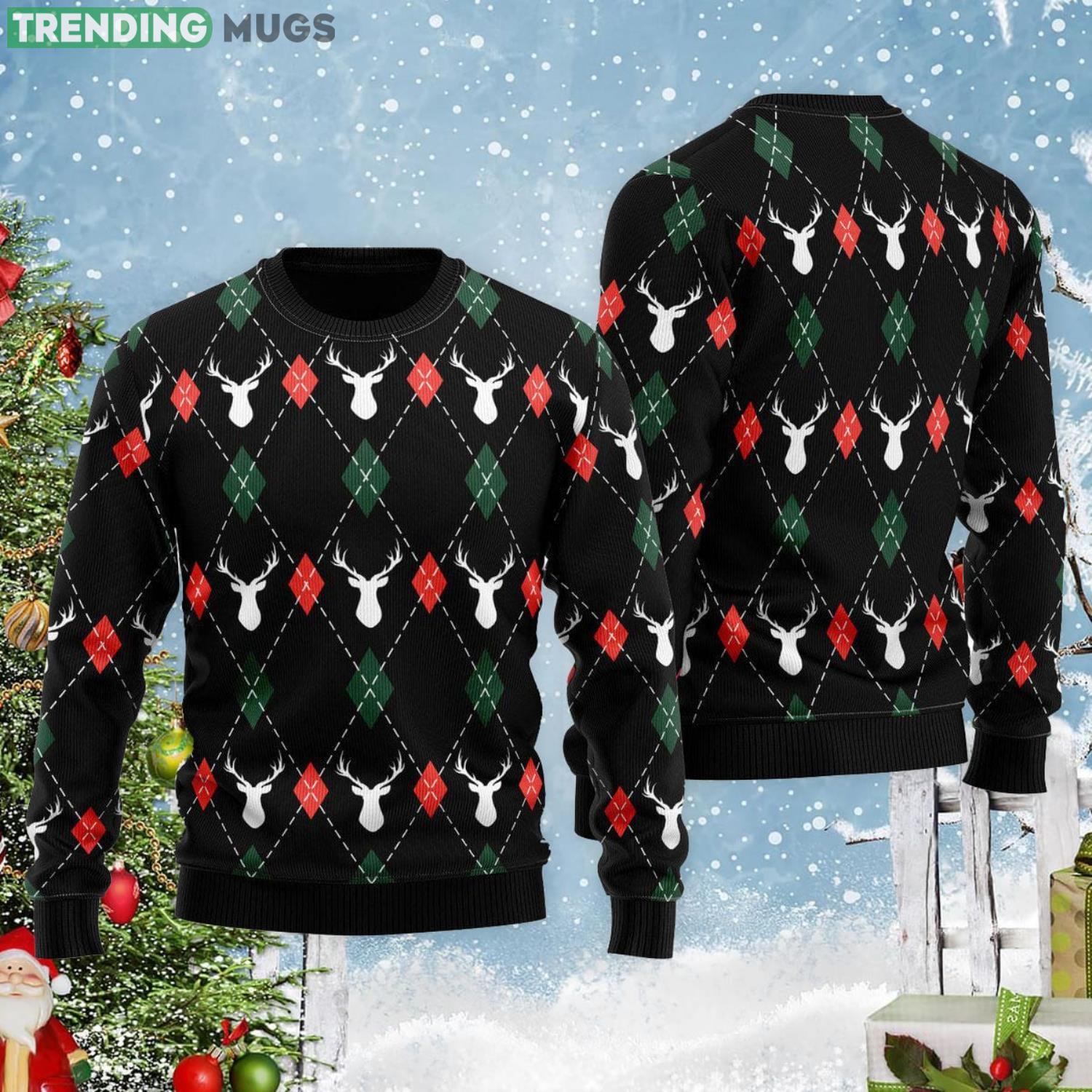 Christmas Deers Argyle Christmas Gift Ugly Christmas Sweater Product Photo 1 Christmas Deers Argyle Christmas Gift Ugly Christmas Sweater Product Photo 1