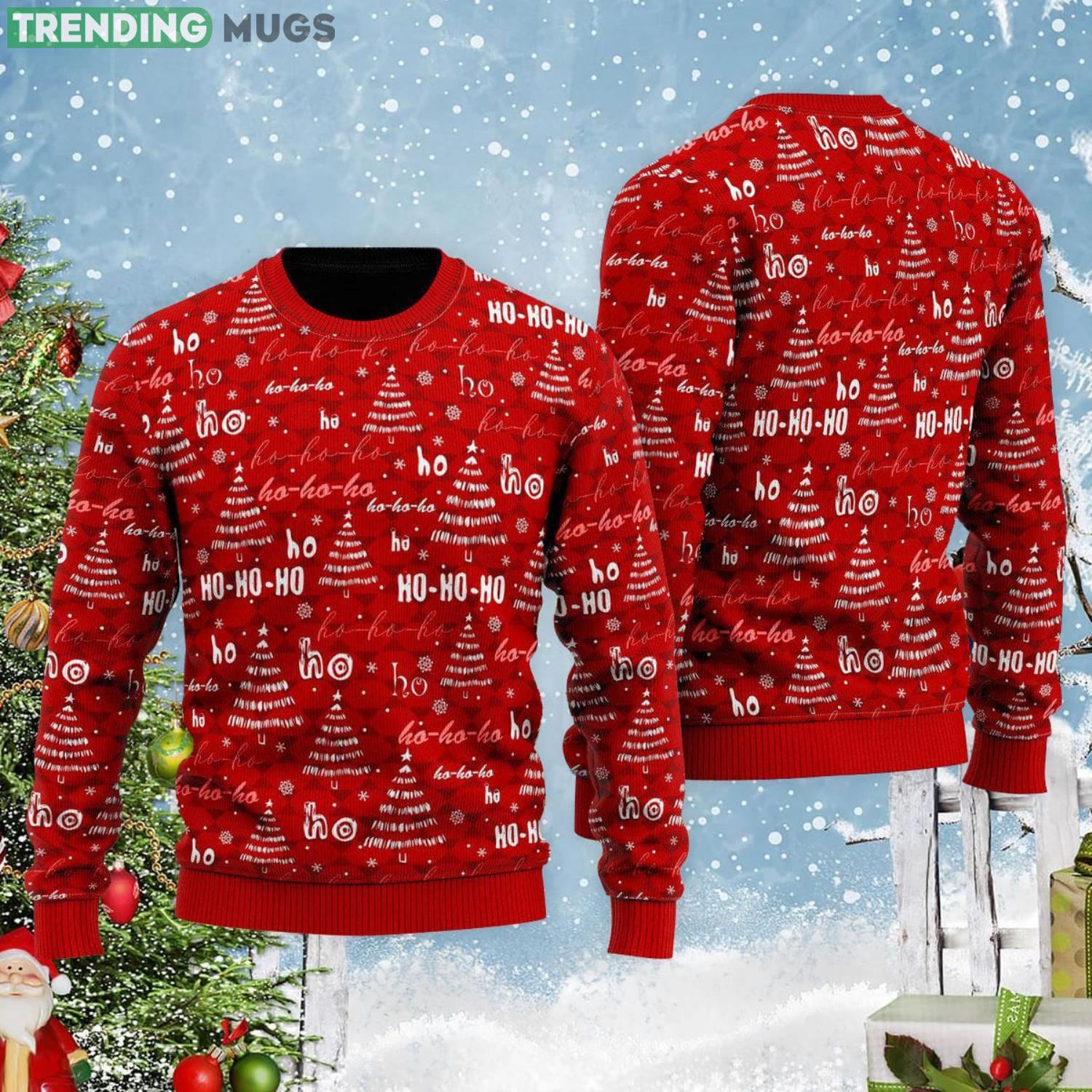 Christmas Tree Snowflakes Red Pattern Christmas Gift Ugly Christmas Sweater 3D Sweater Christmas Tree Snowflakes Red Pattern Christmas Gift Ugly Christmas Sweater 3D Sweater