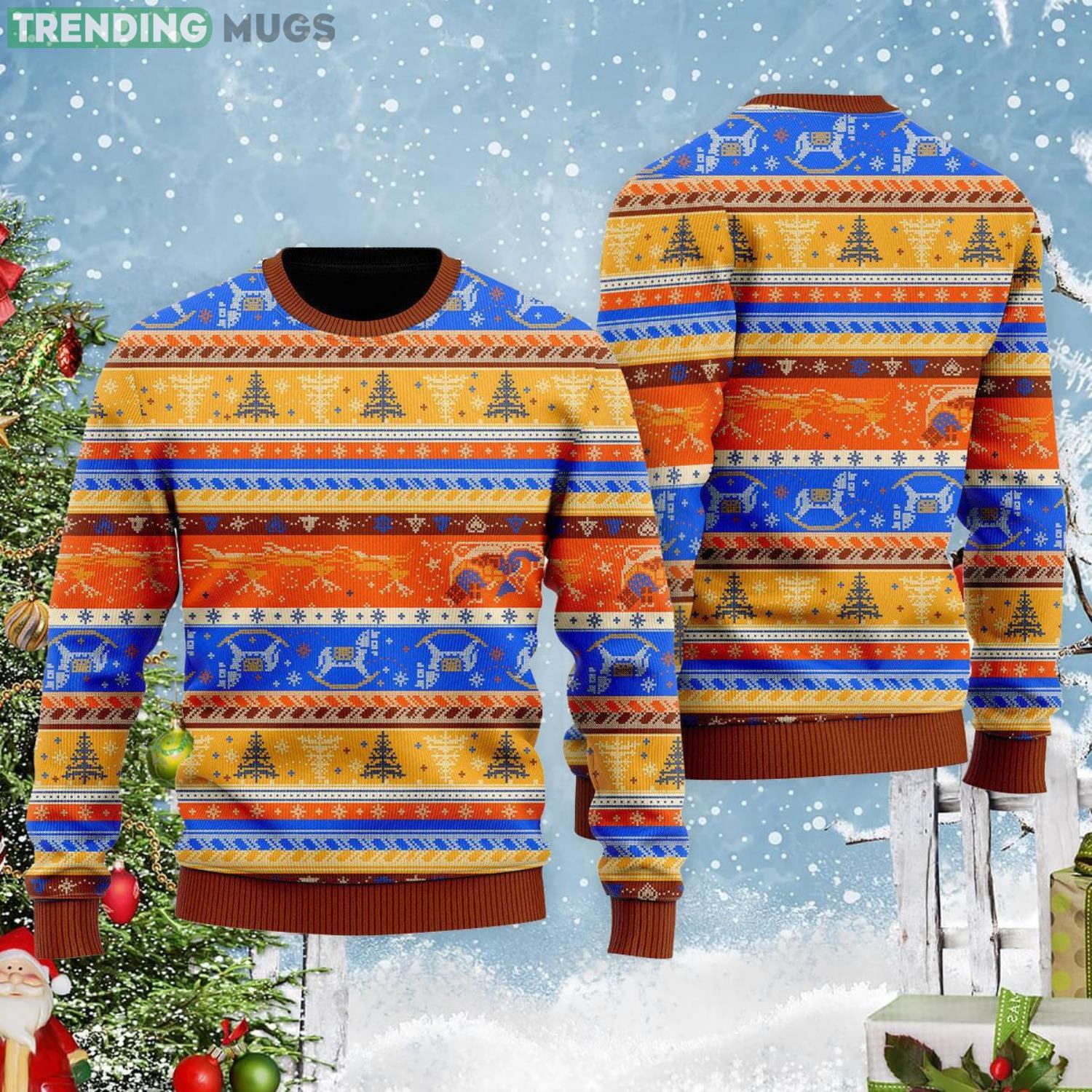 Crazy Light Up Xmas Pattern Ugly Christmas Sweater Product Photo 1 Crazy Light Up Xmas Pattern Ugly Christmas Sweater Product Photo 1