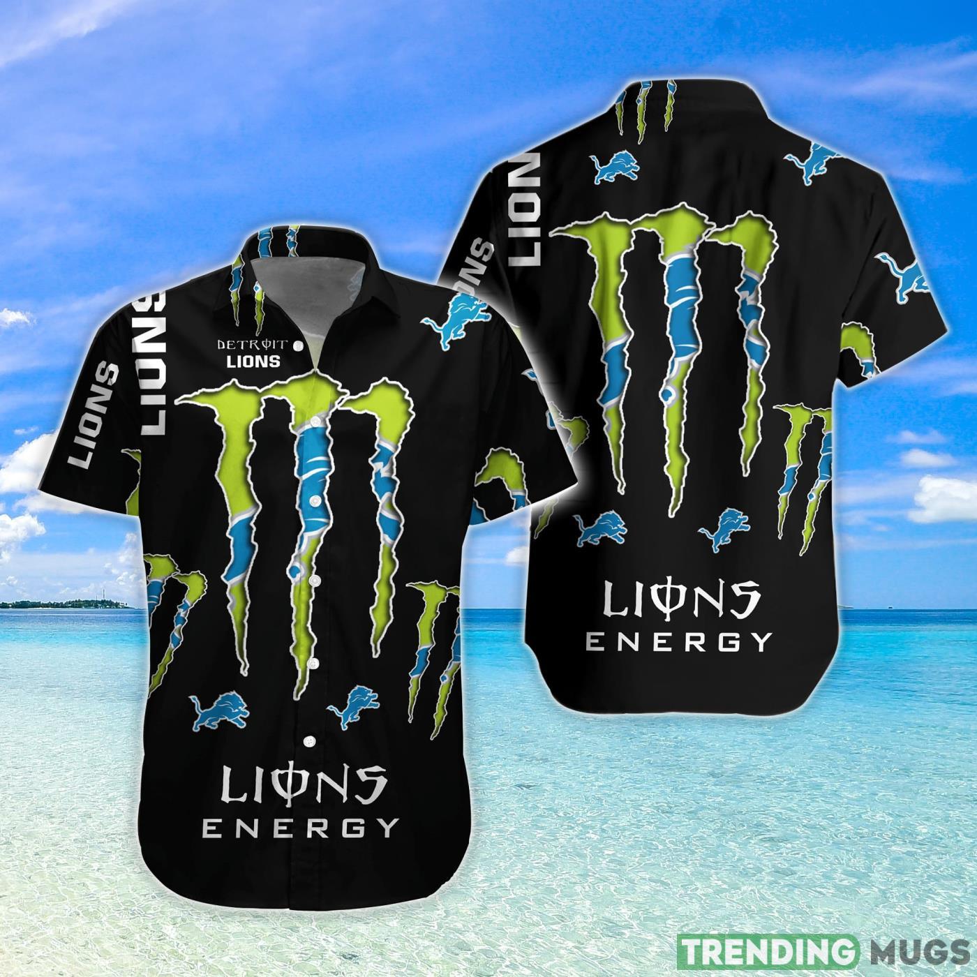 Detroit Lions Monter Energy Hawaiian Shirt For Fans Product Photo 1 Detroit Lions Monter Energy Hawaiian Shirt For Fans Product Photo 1