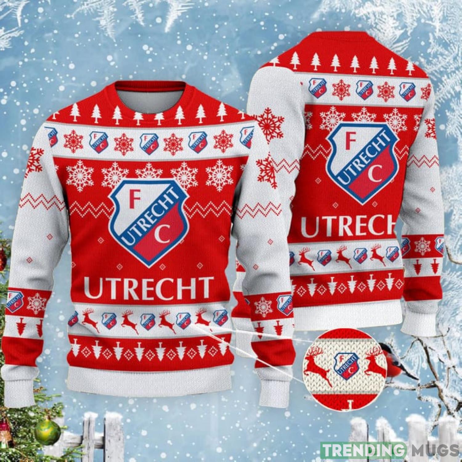 FC Utrecht Ugly Christmas Sweater Christmas Gift Product Photo 1 FC Utrecht Ugly Christmas Sweater Christmas Gift Product Photo 1