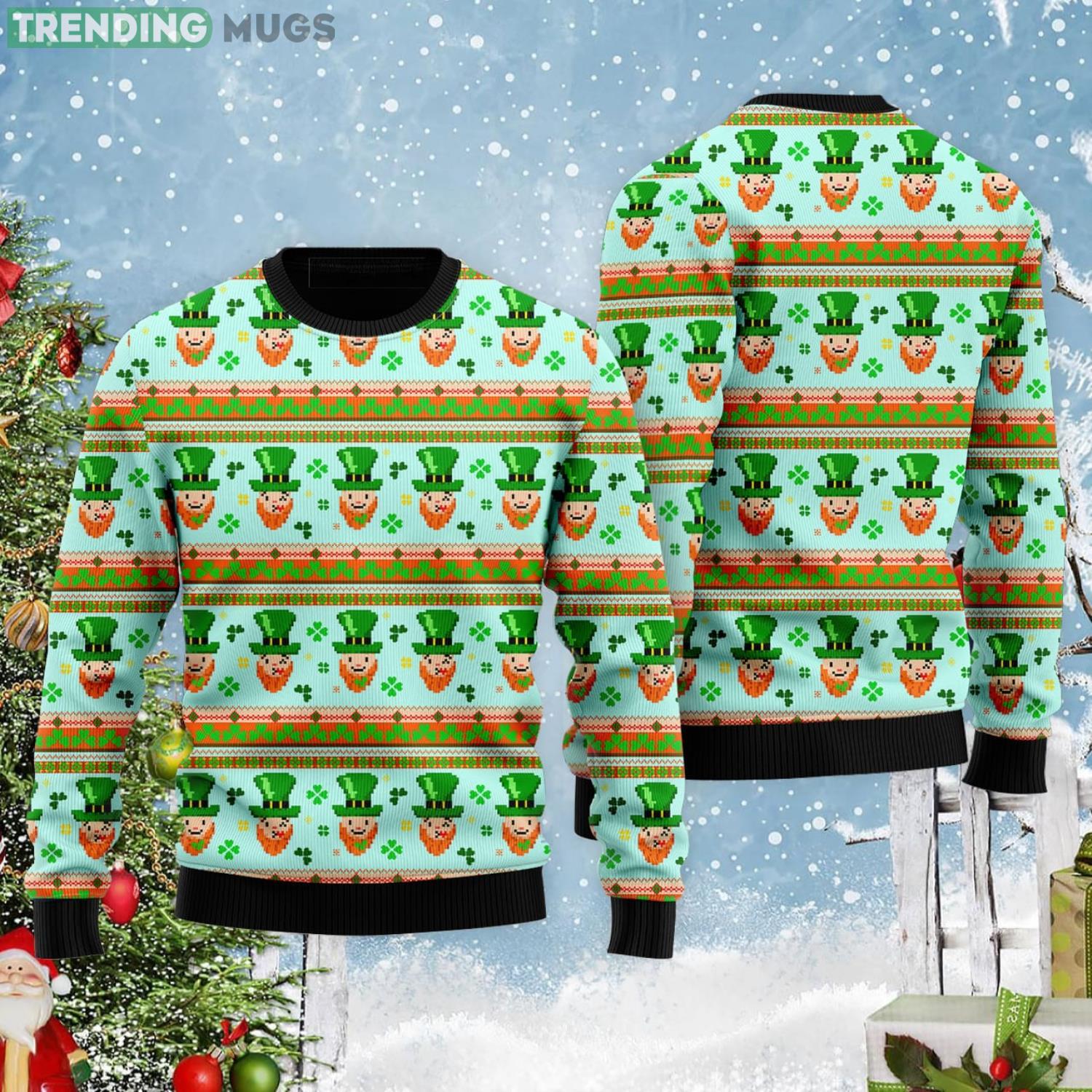 Funny Leprechauns Patricks Pattern All Over Print Ugly Christmas Sweater 3D Sweater Funny Leprechauns Patricks Pattern All Over Print Ugly Christmas Sweater 3D Sweater
