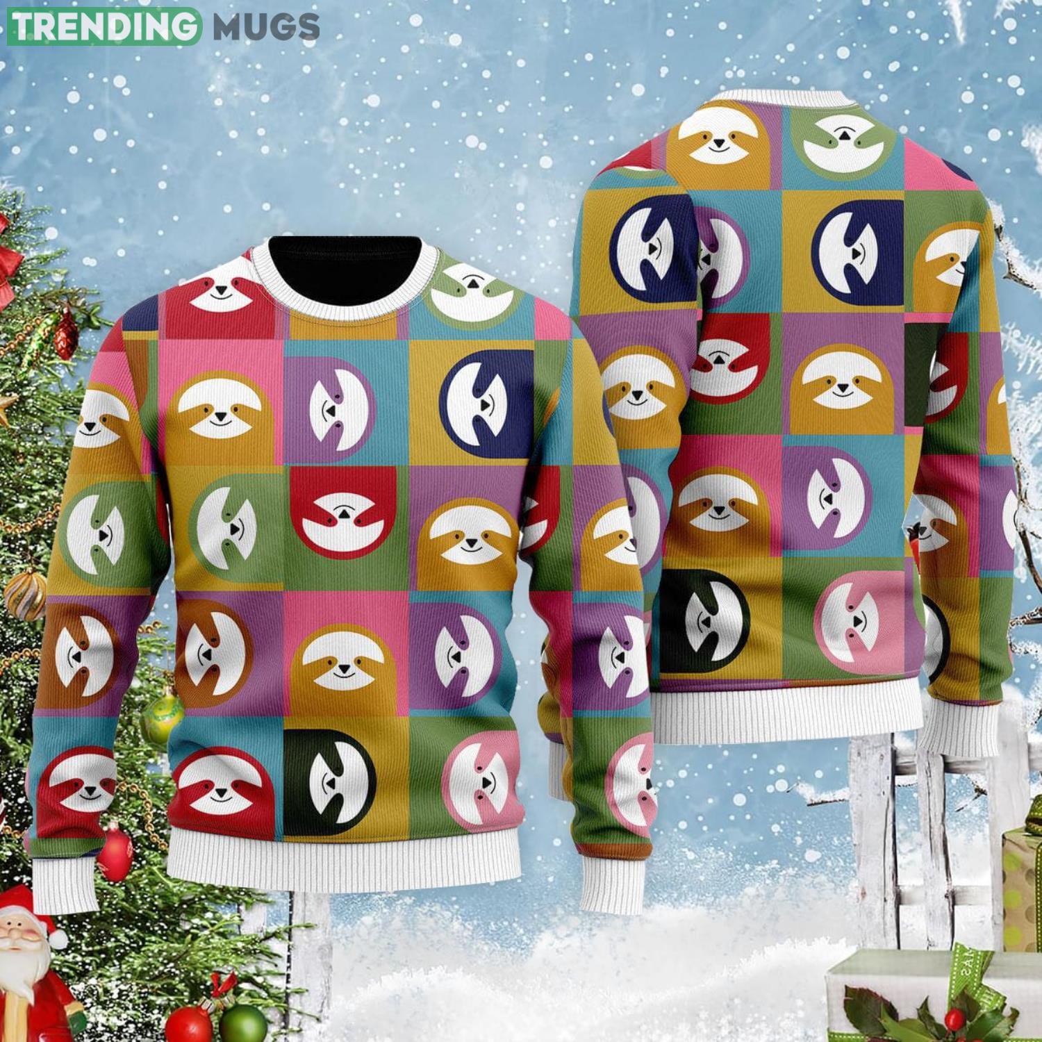 Happy Sloth Christmas Gift Ugly Christmas Sweater Product Photo 1 Happy Sloth Christmas Gift Ugly Christmas Sweater Product Photo 1