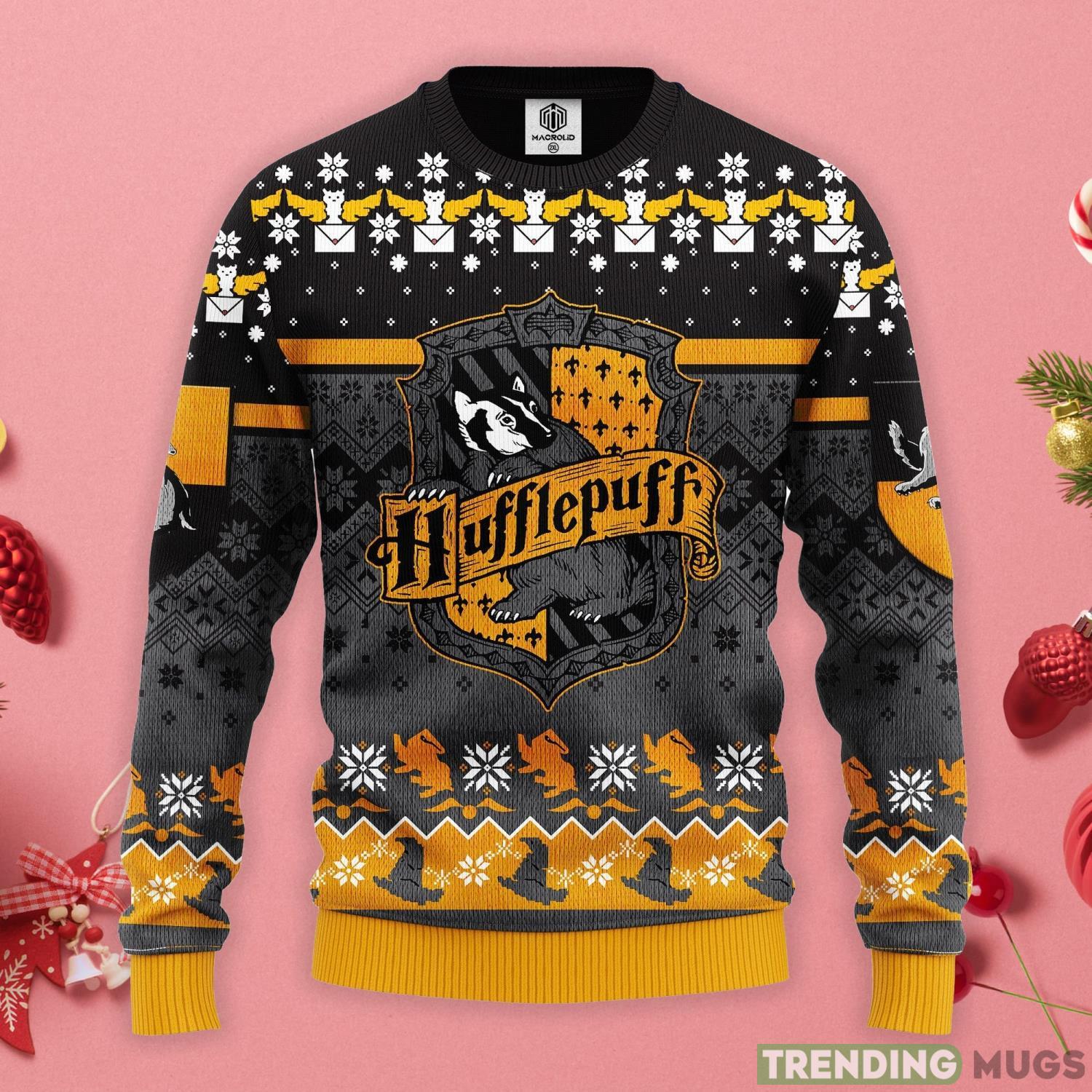 Harry Potter Hufflepuff Christmas Gift Ugly Christmas Sweater Product Photo 1 Harry Potter Hufflepuff Christmas Gift Ugly Christmas Sweater Product Photo 1