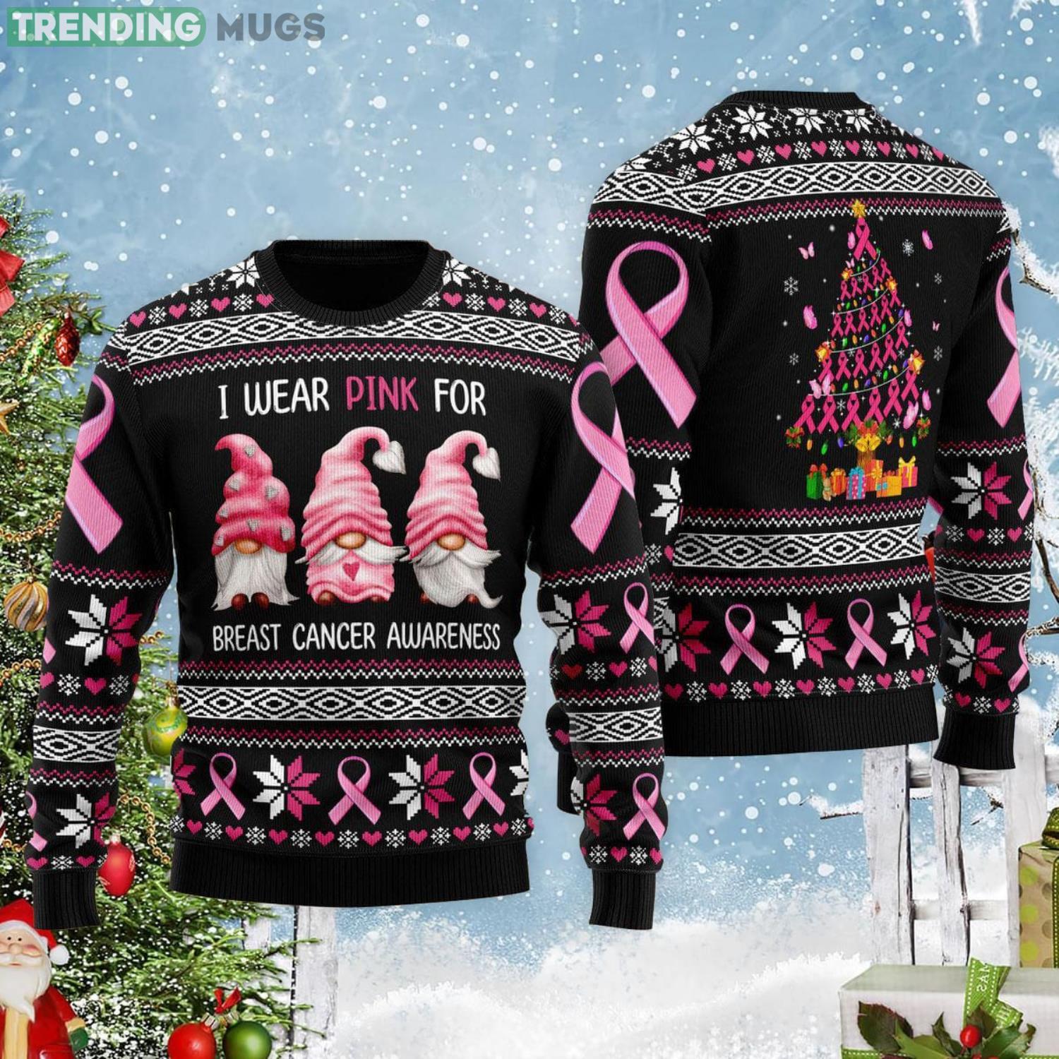 I Was Pink For Breast Cancer Awareness Ugly Christmas Sweater 3D Sweater I Was Pink For Breast Cancer Awareness Ugly Christmas Sweater 3D Sweater