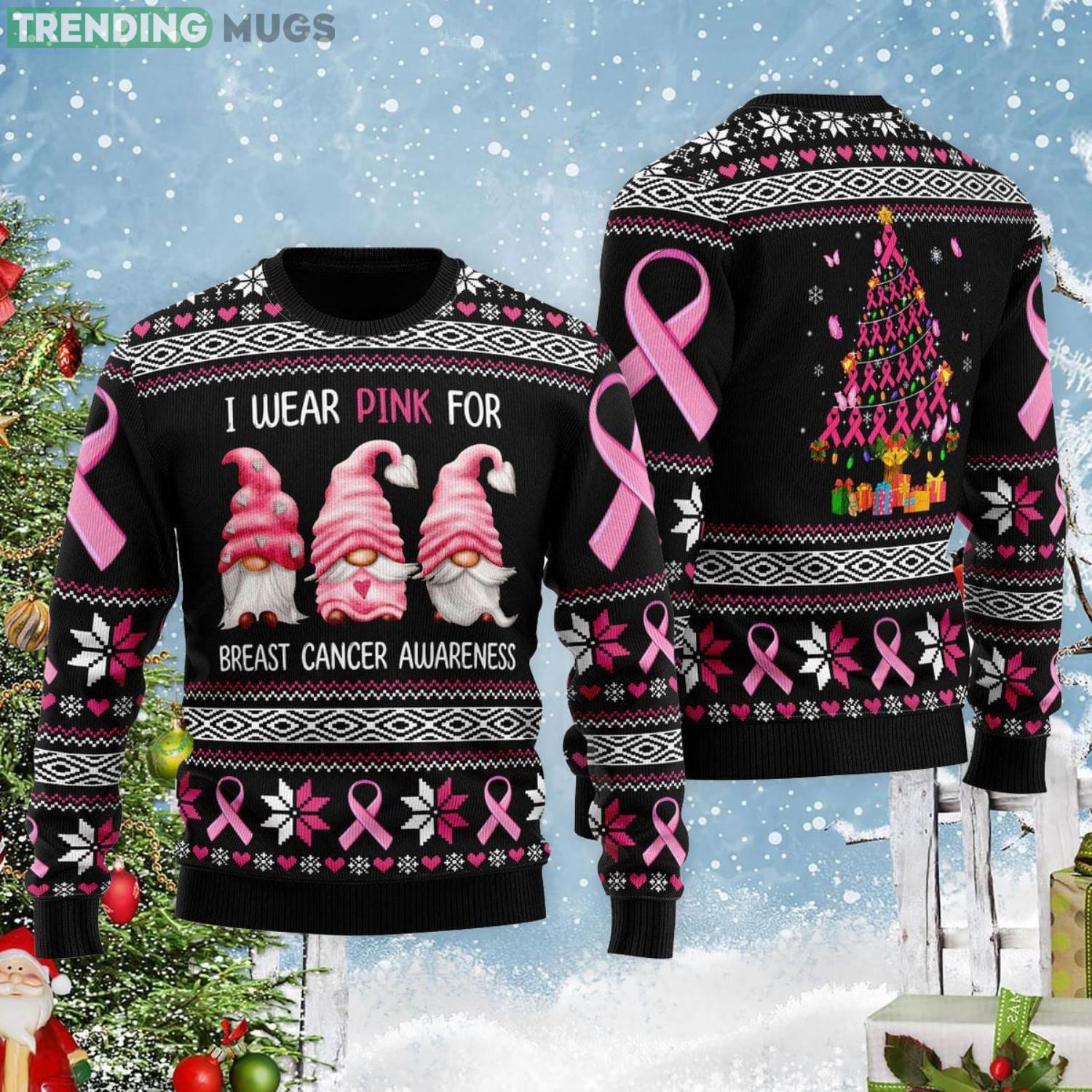 I Was Pink For Breast Cancer Awareness Ugly Christmas Sweater Product Photo 1 I Was Pink For Breast Cancer Awareness Ugly Christmas Sweater Product Photo 1