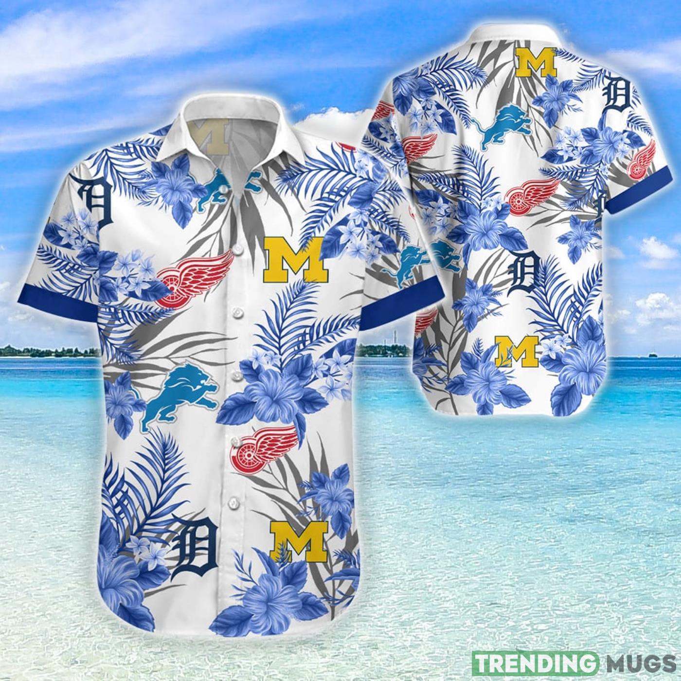 Light Blue Style Michigan Aloha Hawaiian Shirt For Fans Product Photo 1 Light Blue Style Michigan Aloha Hawaiian Shirt For Fans Product Photo 1
