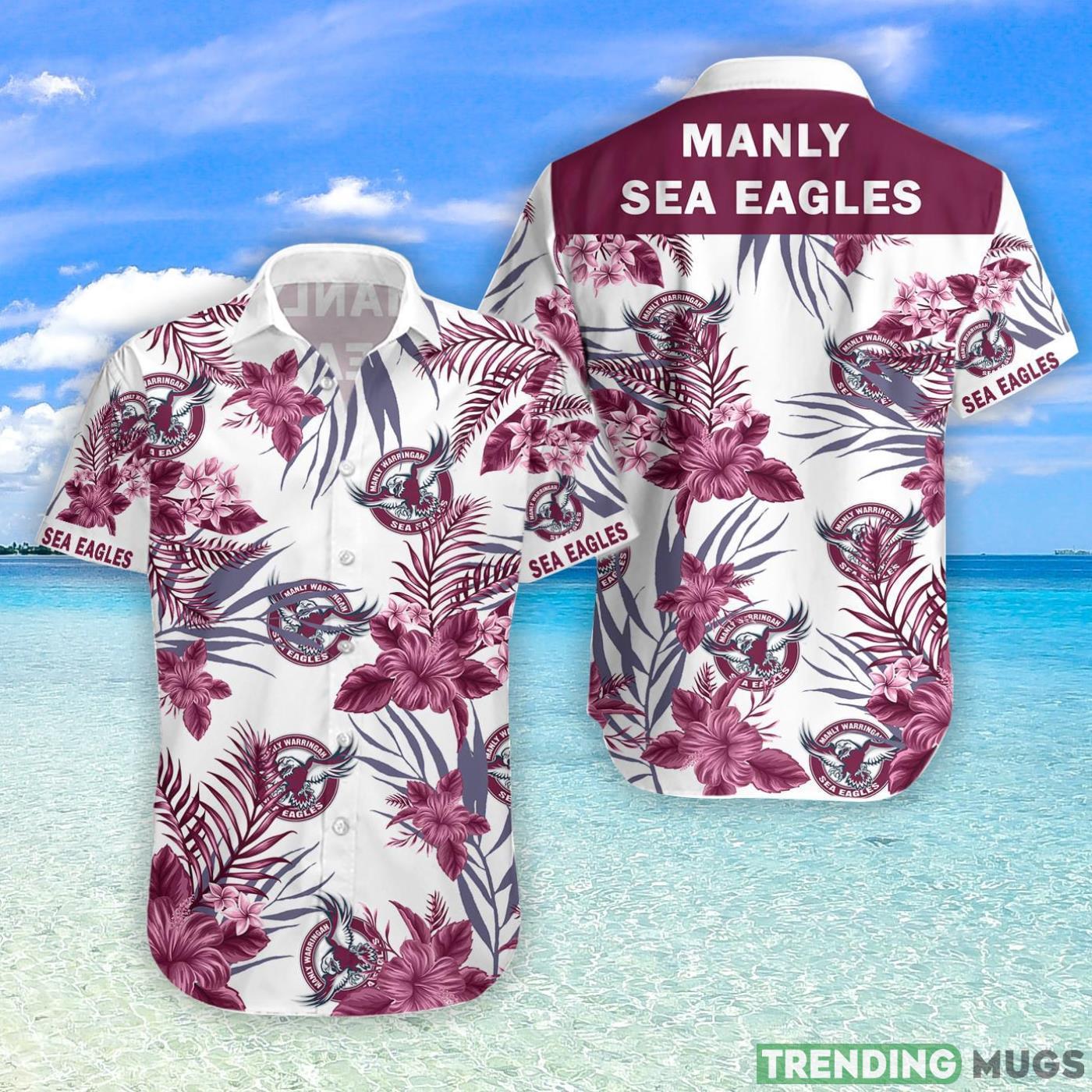 Manly Sea Eagles Tropical Flower Hawaiian Shirt For Fans Product Photo 1 Manly Sea Eagles Tropical Flower Hawaiian Shirt For Fans Product Photo 1