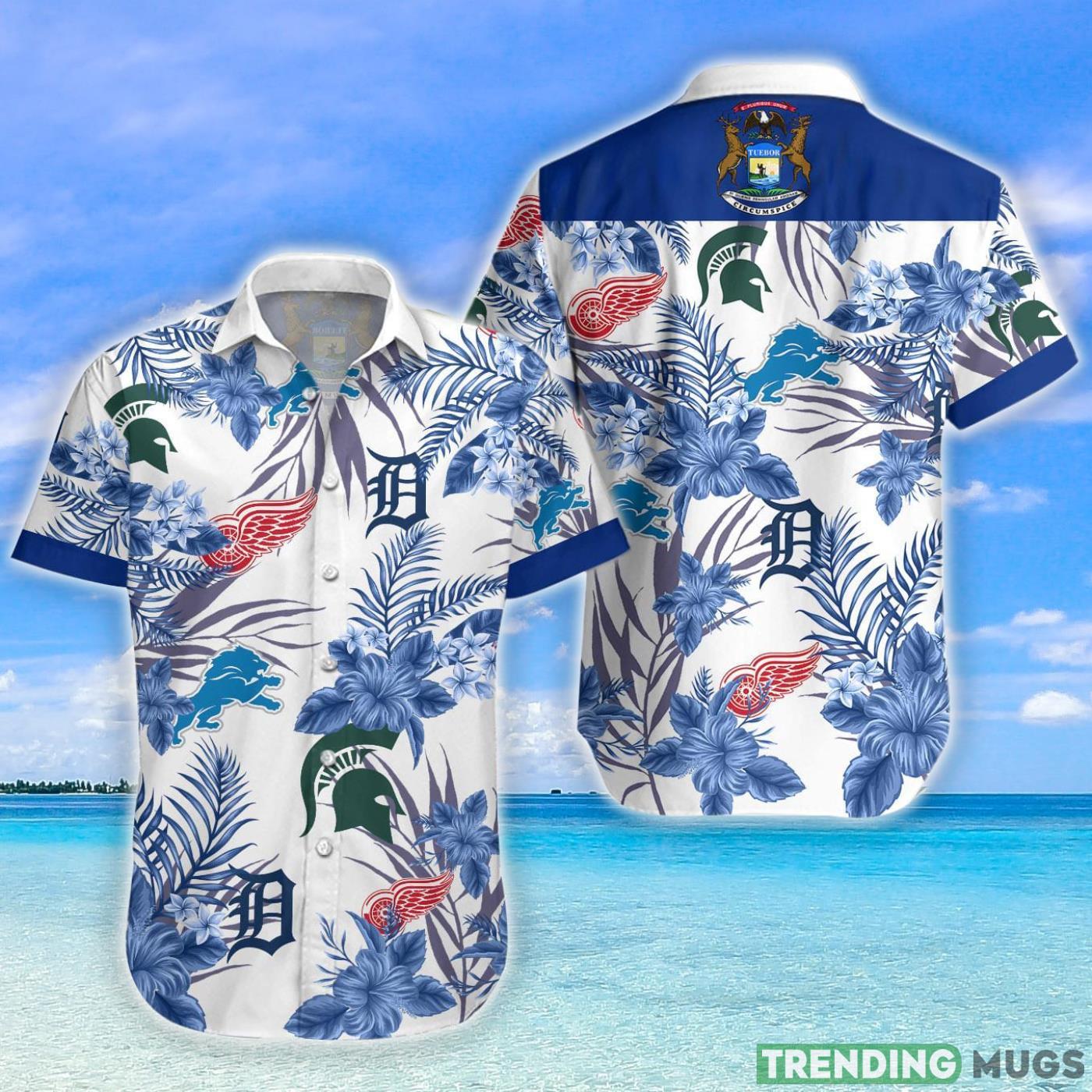 Michigan State Spartans Detroit Tigers Lions Red Wing Hawaiian Shirt For Fans Hawaiian Shirt Michigan State Spartans Detroit Tigers Lions Red Wing Hawaiian Shirt For Fans Hawaiian Shirt