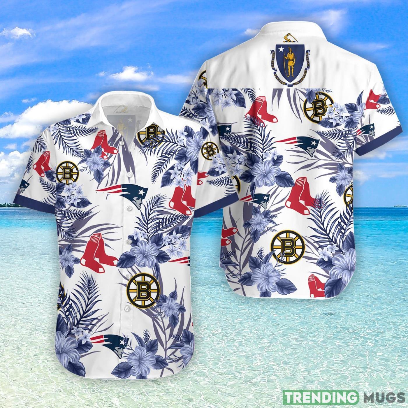 New England Patriots Boston Bruins Boston Red Sox Hawaiian Shirt For Fans Product Photo 1 New England Patriots Boston Bruins Boston Red Sox Hawaiian Shirt For Fans Product Photo 1