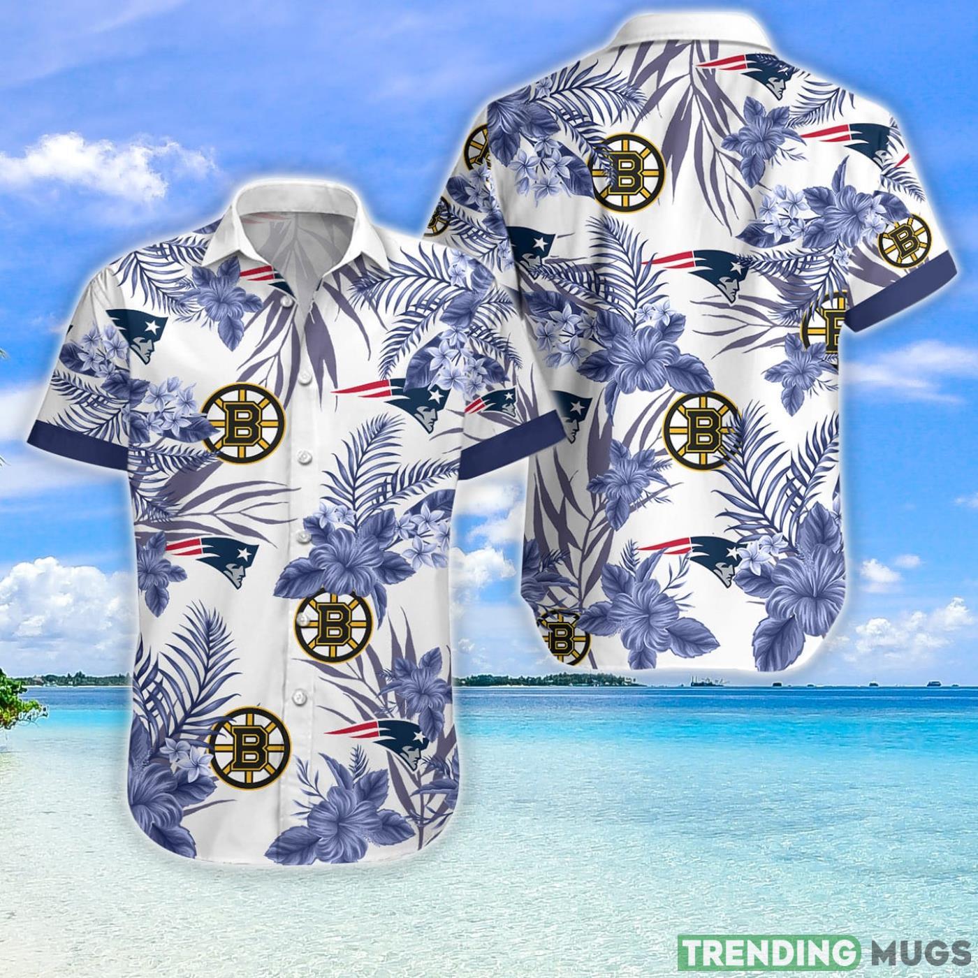 Patriots Bruins Hawaiian Shirt For Fans Product Photo 1 Patriots Bruins Hawaiian Shirt For Fans Product Photo 1