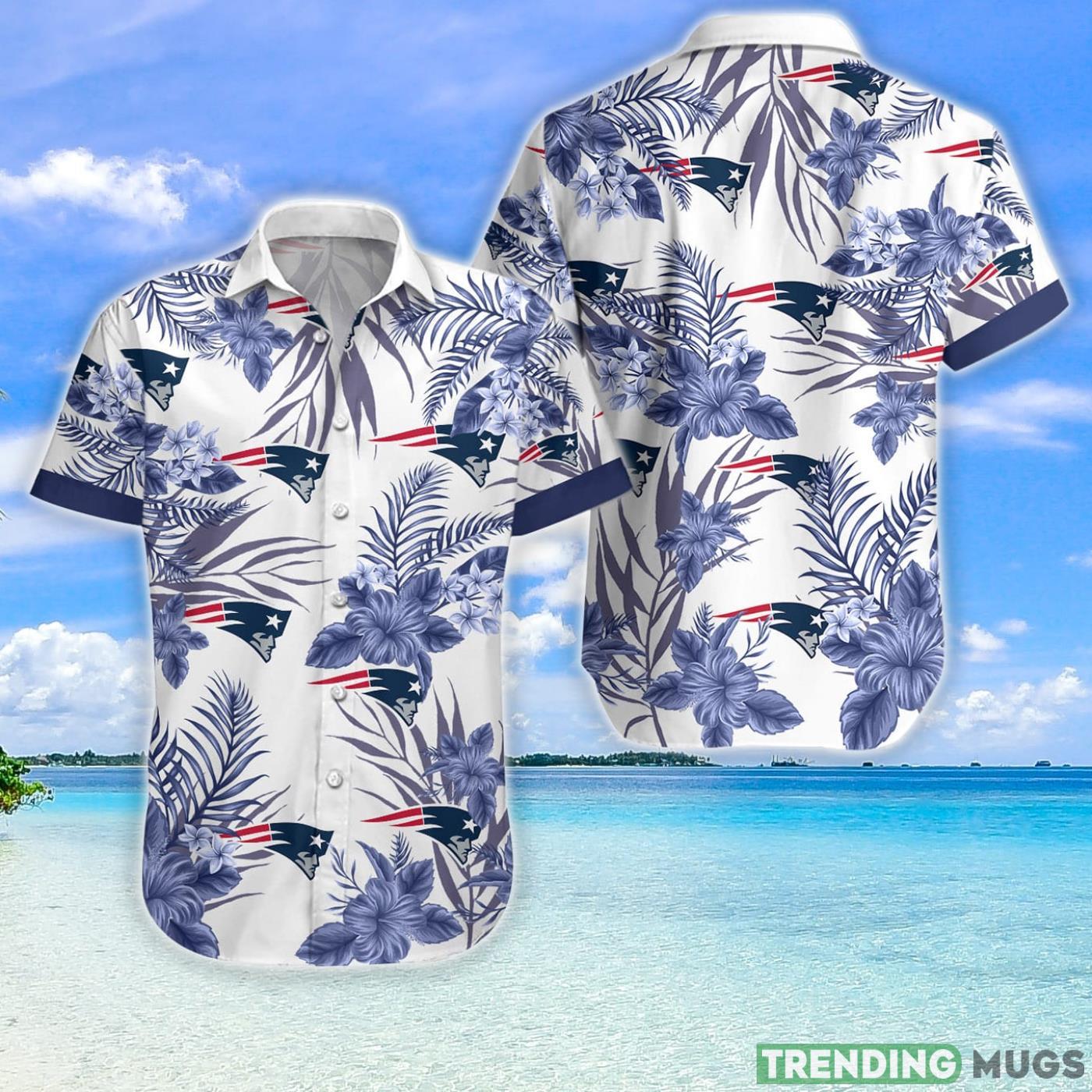 Patriots Tropical Flower Hawaiian Shirt For Fans Product Photo 1 Patriots Tropical Flower Hawaiian Shirt For Fans Product Photo 1