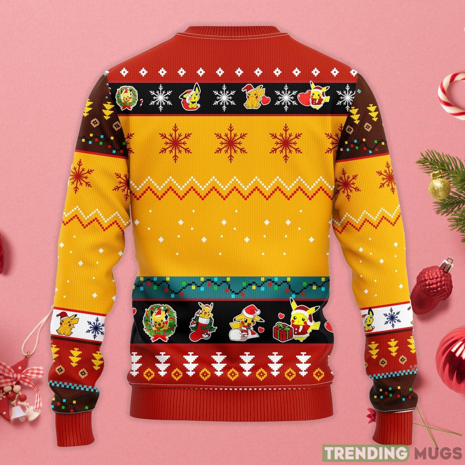Pikachu Pokemon Yellow Christmas Gift Ugly Christmas Sweater 3D Sweater Pikachu Pokemon Yellow Christmas Gift Ugly Christmas Sweater 3D Sweater