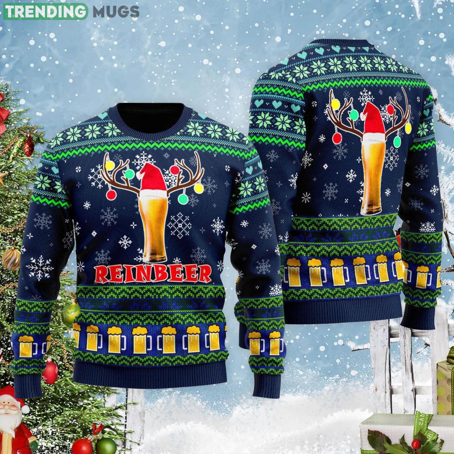 Reinbeer Christmas Beer Funny Christmas Gift Ugly Christmas Sweater Product Photo 1 Reinbeer Christmas Beer Funny Christmas Gift Ugly Christmas Sweater Product Photo 1