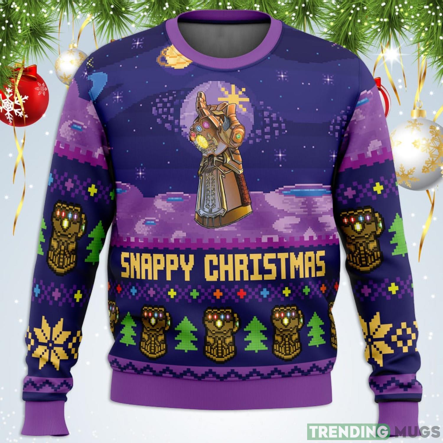 Snappy Christmas Infinity Gauntlet Marvel Ugly Christmas Sweater For Men And Women Product Photo 1 Snappy Christmas Infinity Gauntlet Marvel Ugly Christmas Sweater For Men And Women Product Photo 1