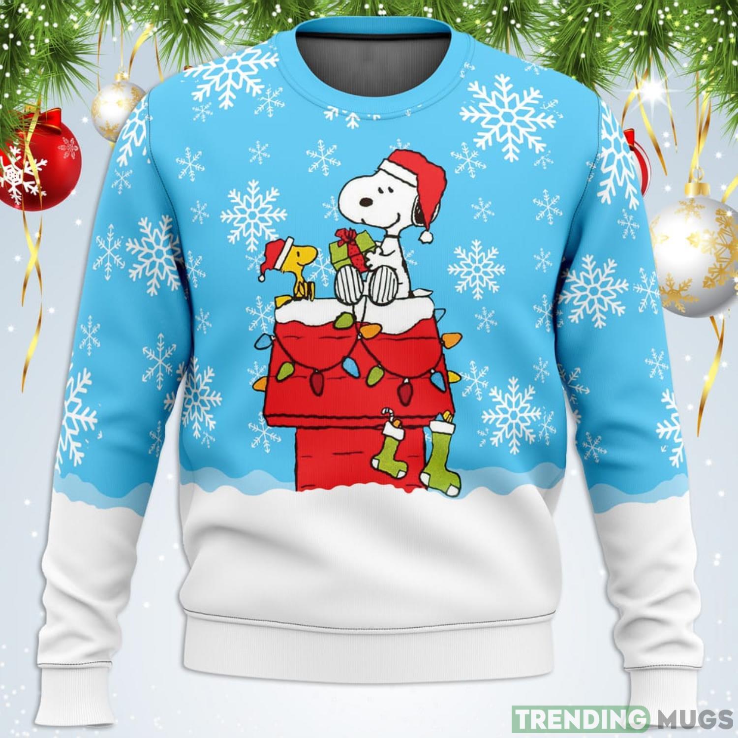 Snowy Christmas Snoopy Ugly Christmas Sweater For Men And Women Product Photo 1 Snowy Christmas Snoopy Ugly Christmas Sweater For Men And Women Product Photo 1