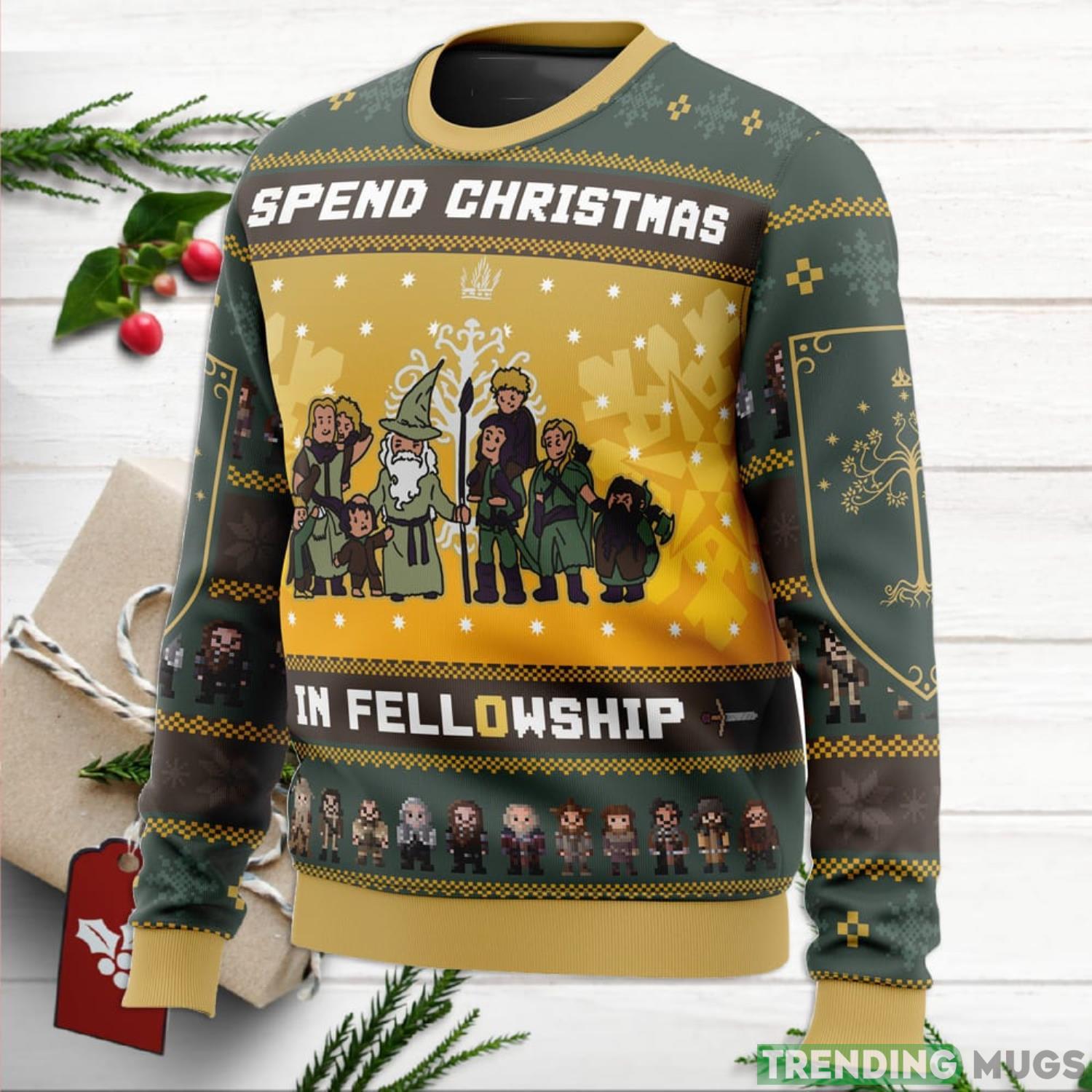 Spend Christmas in Fellowship The Lord of the Rings Ugly Christmas Sweater For Men And Women 3D Sweater Spend Christmas in Fellowship The Lord of the Rings Ugly Christmas Sweater For Men And Women 3D Sweater