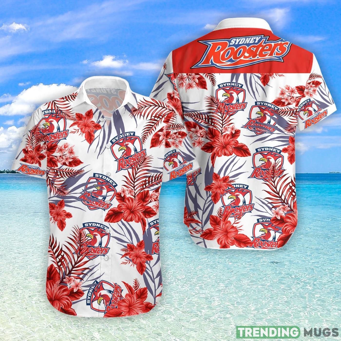 Sydney Roosters Tropical Flower Hawaiian Shirt For Fans Product Photo 1 Sydney Roosters Tropical Flower Hawaiian Shirt For Fans Product Photo 1
