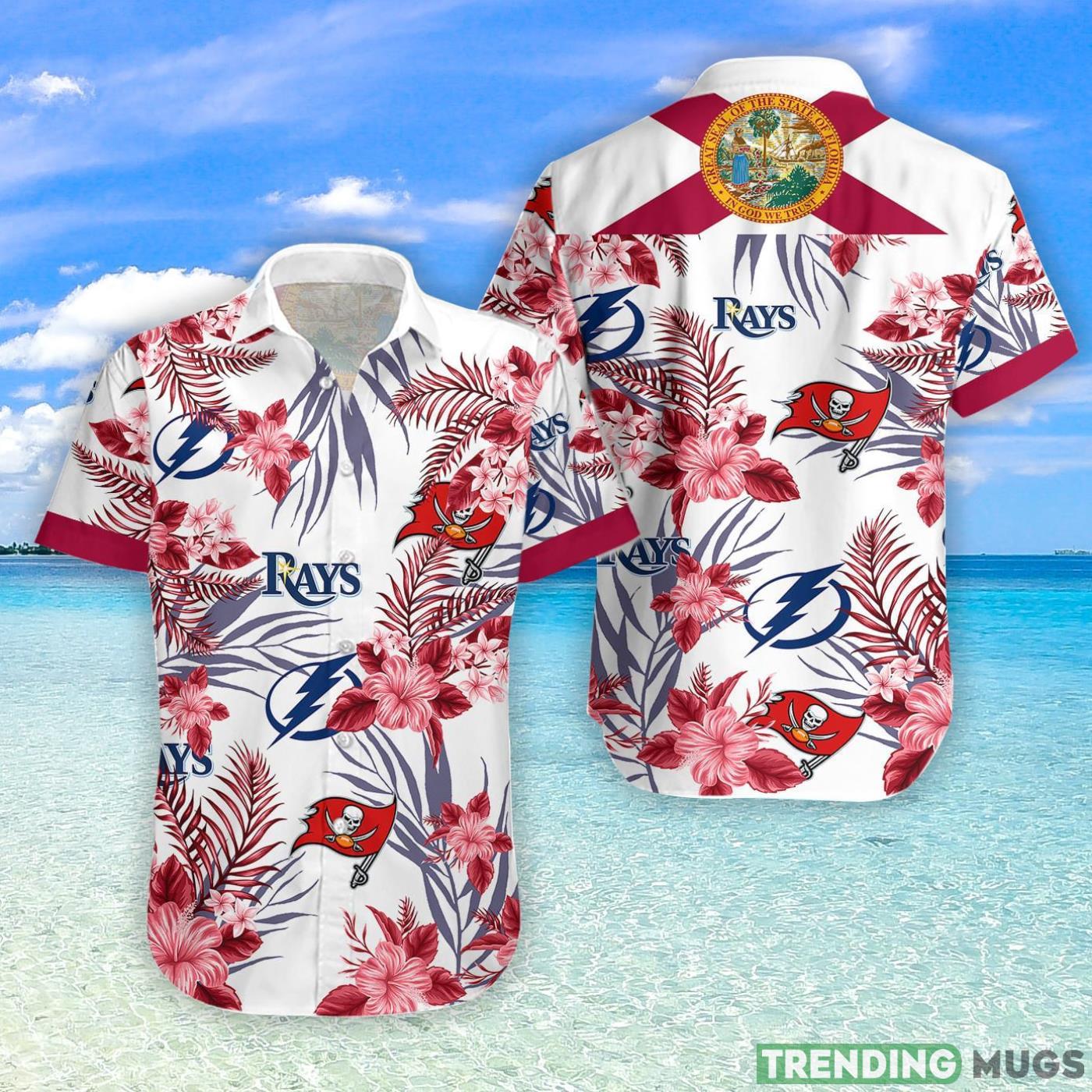 Tampa Bay Buccaneers Tampa Bay Lightning Tampa Bay Rays Hawaiian Shirt For Fans Product Photo 1 Tampa Bay Buccaneers Tampa Bay Lightning Tampa Bay Rays Hawaiian Shirt For Fans Product Photo 1