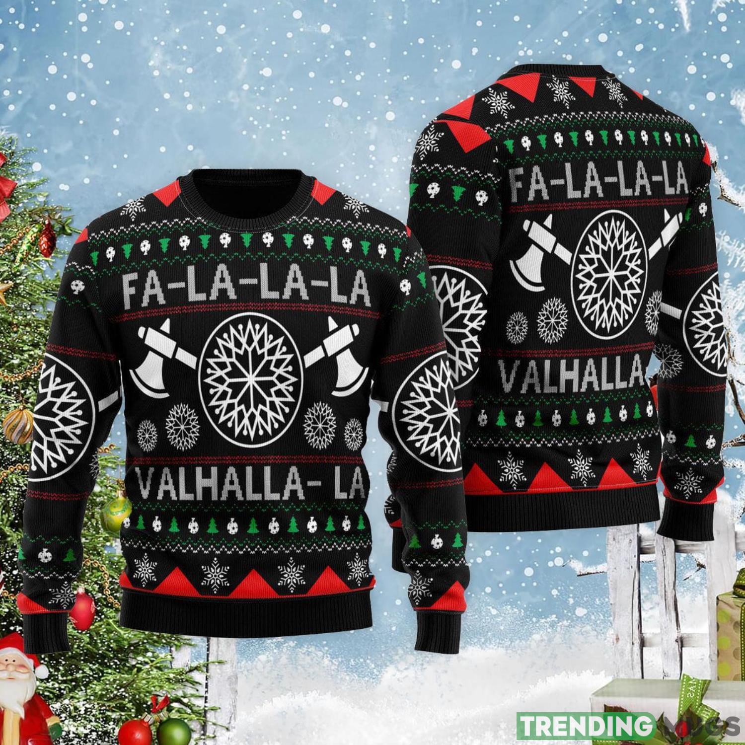 Viking Valhalla Xmas Cute Christmas Gift Ugly Christmas Sweater Product Photo 1