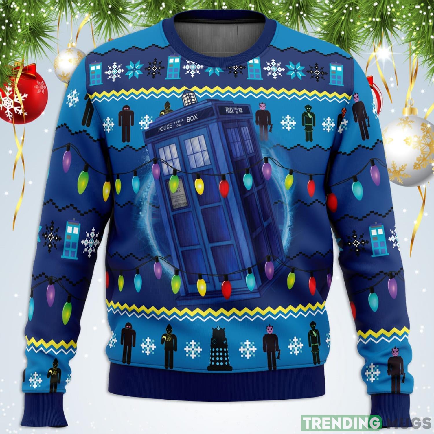 WHO’S Outside Doctor Who Ugly Christmas Sweater For Men And Women Product Photo 1 WHO’S Outside Doctor Who Ugly Christmas Sweater For Men And Women Product Photo 1