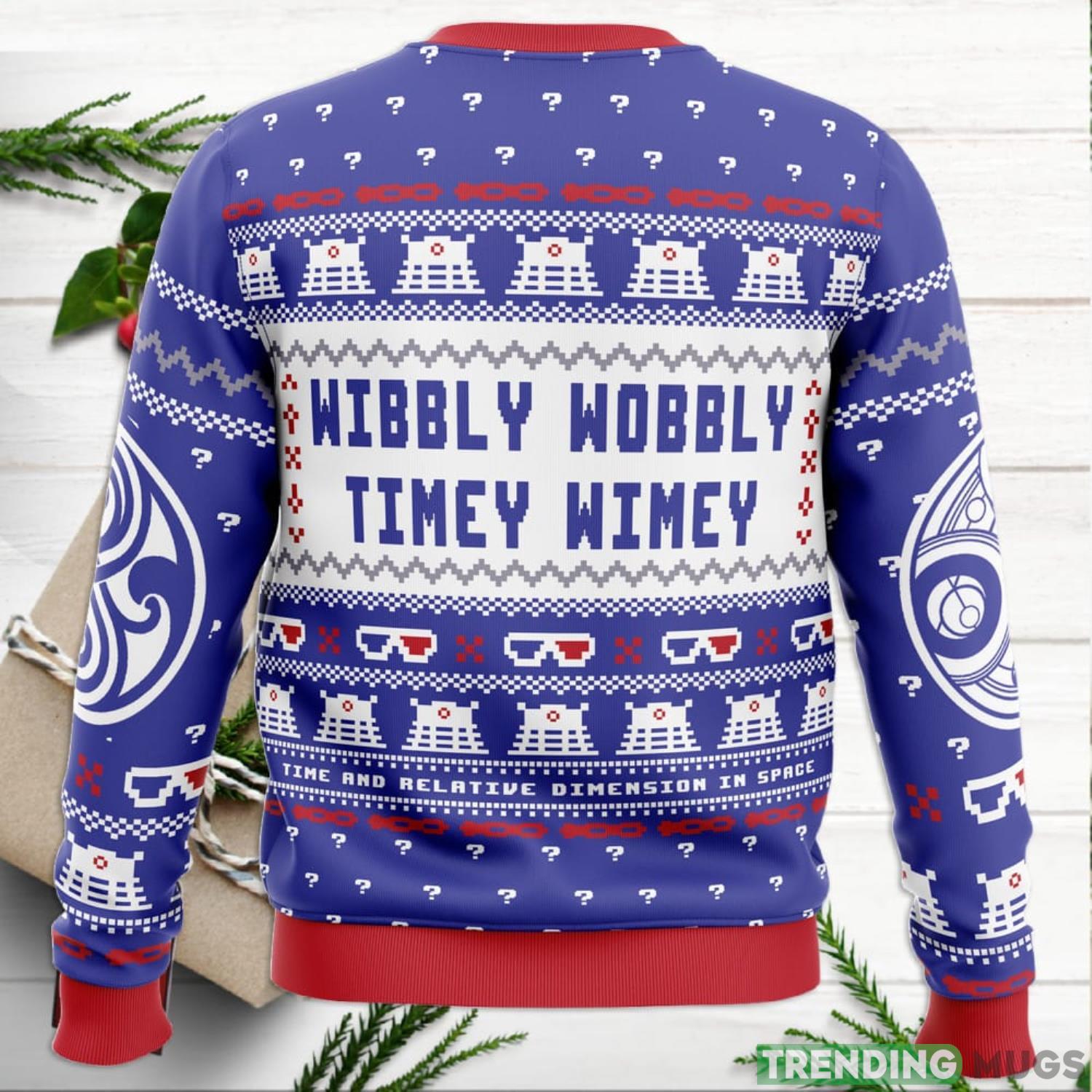 Wibbly Wobbly Doctor Who Ugly Christmas Sweater For Men And Women 3D Sweater Wibbly Wobbly Doctor Who Ugly Christmas Sweater For Men And Women 3D Sweater