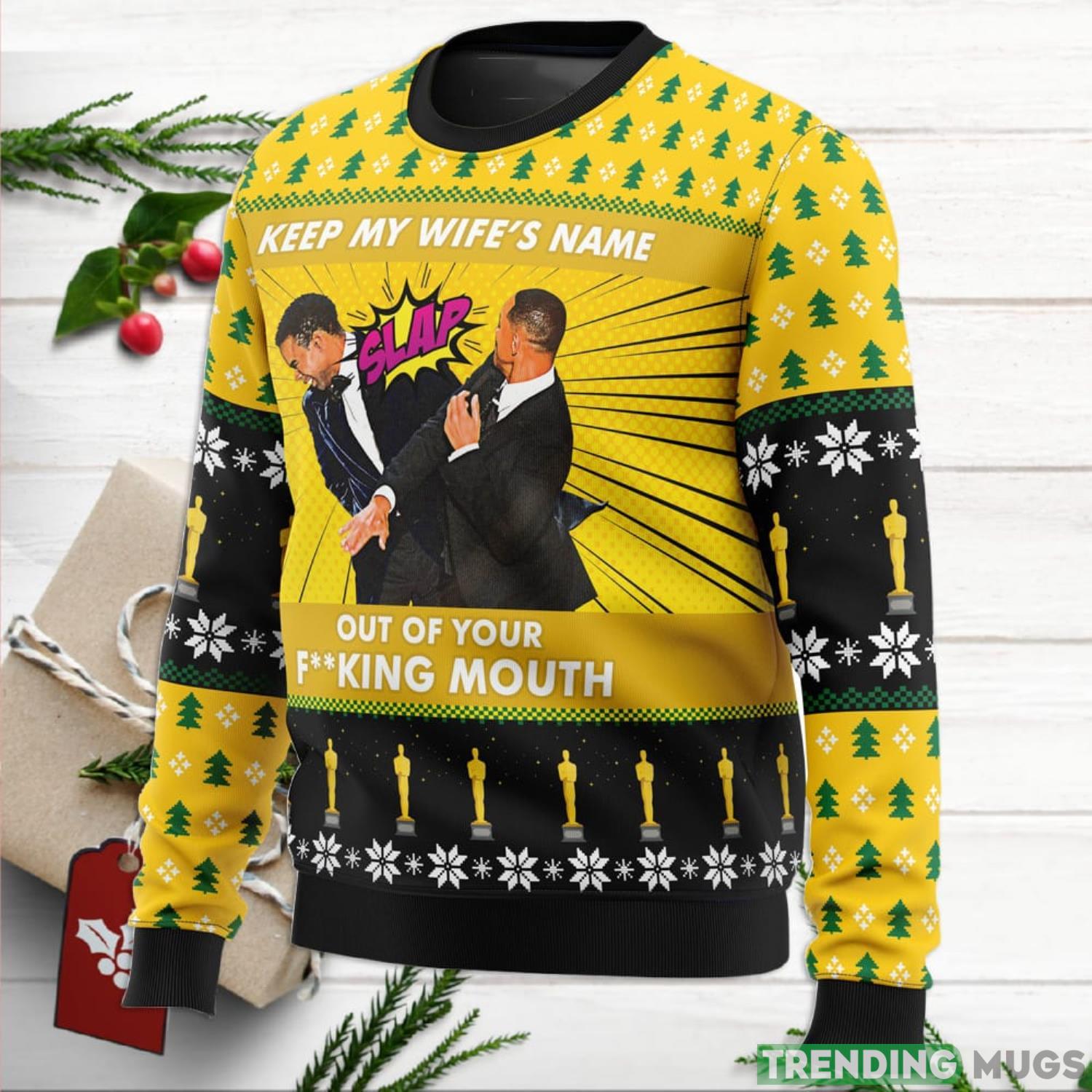 Will Smith Slaps Chris Rock Meme Ugly Christmas Sweater For Men And Women 3D Sweater Will Smith Slaps Chris Rock Meme Ugly Christmas Sweater For Men And Women 3D Sweater