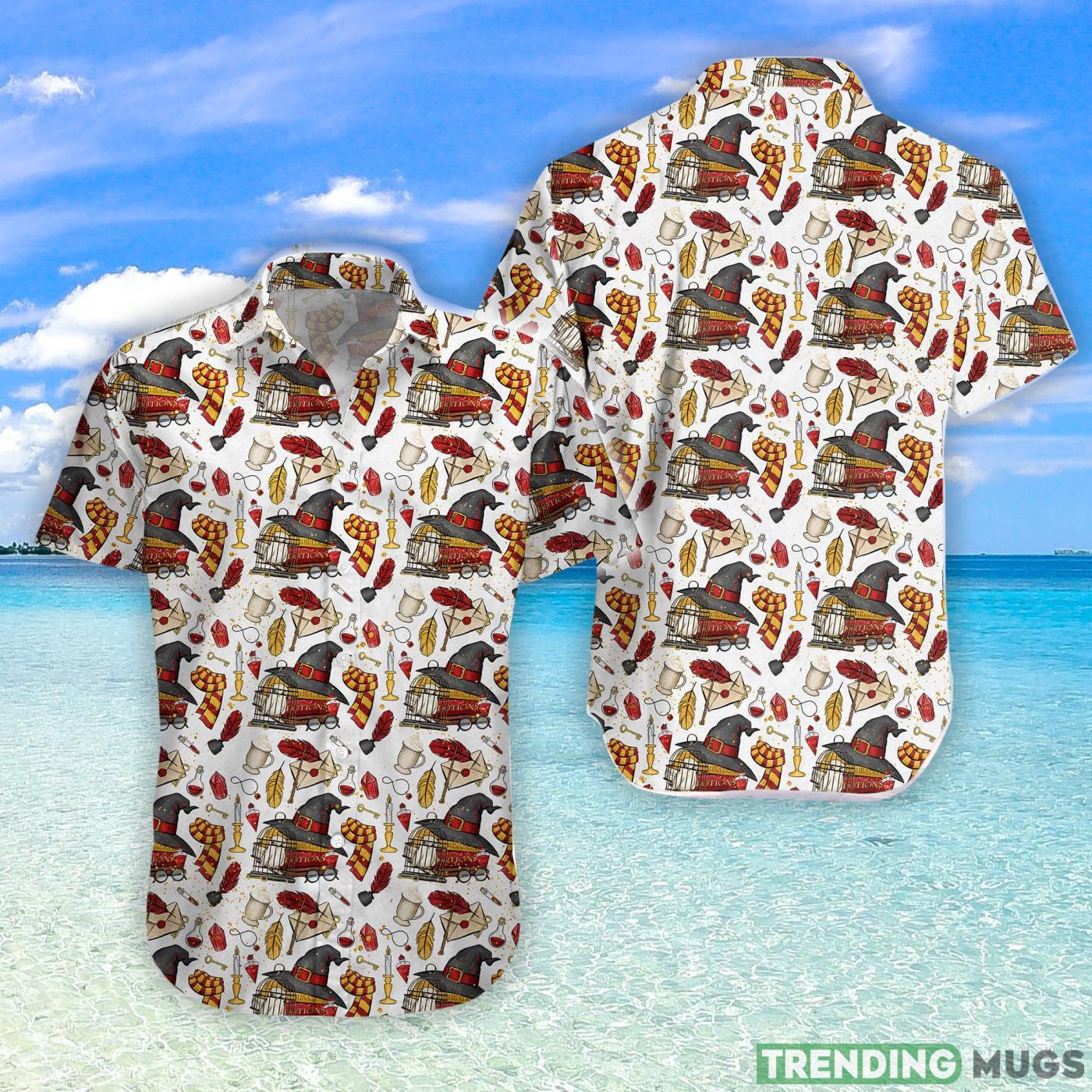 Wizard Fabric White Hawaiian Shirt Product Photo 1 Wizard Fabric White Hawaiian Shirt Product Photo 1