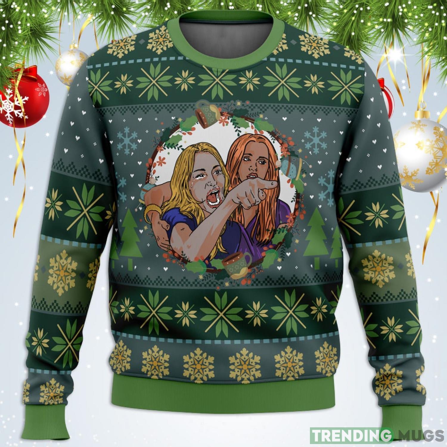 Woman Yelling at Cat Parody Ugly Christmas Sweater For Men And Women Product Photo 1 Woman Yelling at Cat Parody Ugly Christmas Sweater For Men And Women Product Photo 1