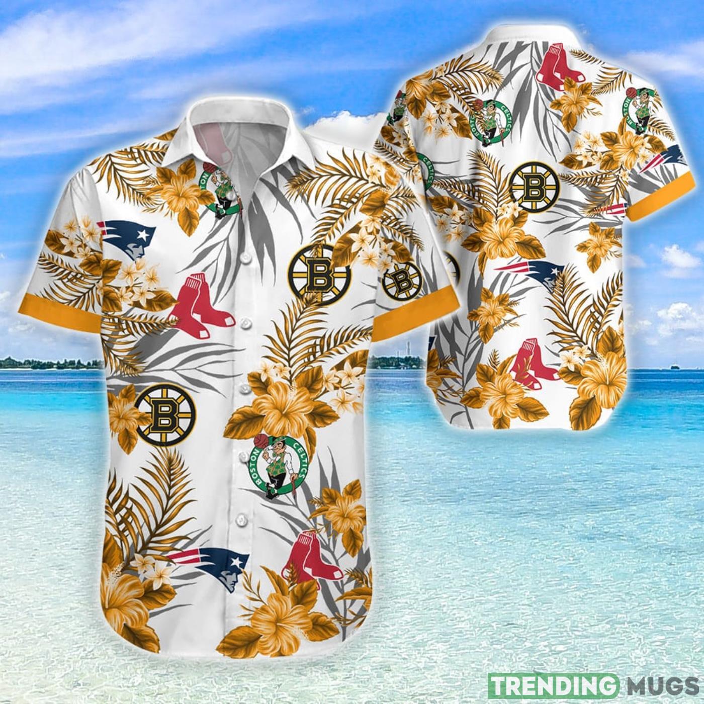 Yellow Flower Boston Aloha Hawaiian Shirt For Fans Product Photo 1 Yellow Flower Boston Aloha Hawaiian Shirt For Fans Product Photo 1