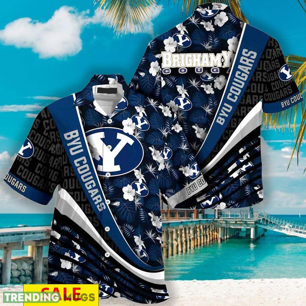 Byu Cougars Summer Beach Best 3D Hawaiian Shirt With Tropical Flower Pattern For Men And Women - Byu Cougars Summer Beach Hawaiian Shirt With Tropical Flower Pattern_1