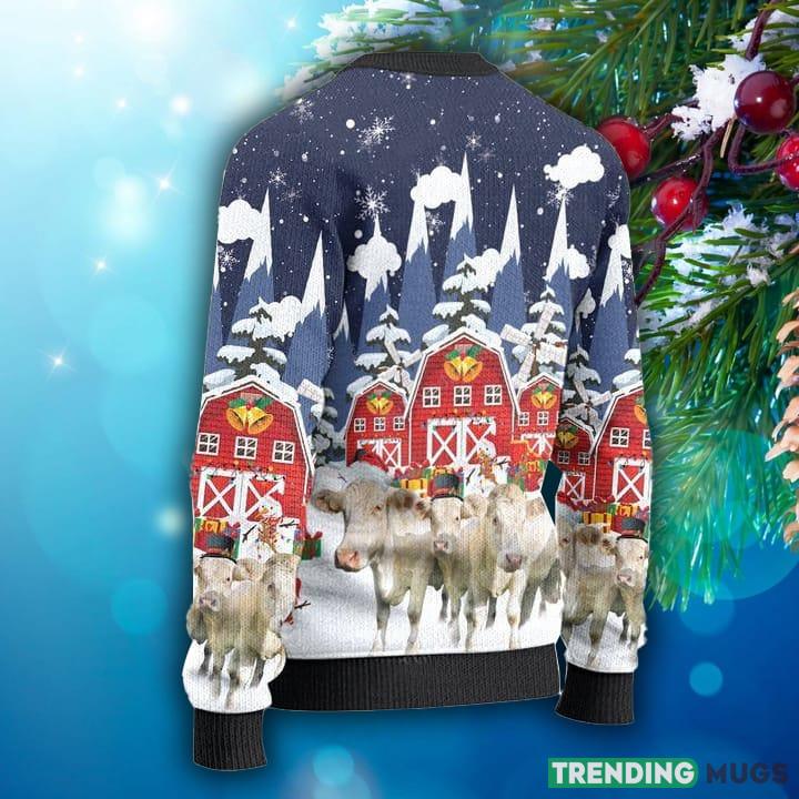 Charolais Cattle Lovers Snow Farm All Over Print Ugly Sweater 3D Sweater Charolais Cattle Lovers Snow Farm All Over Print Ugly Sweater 3D Sweater