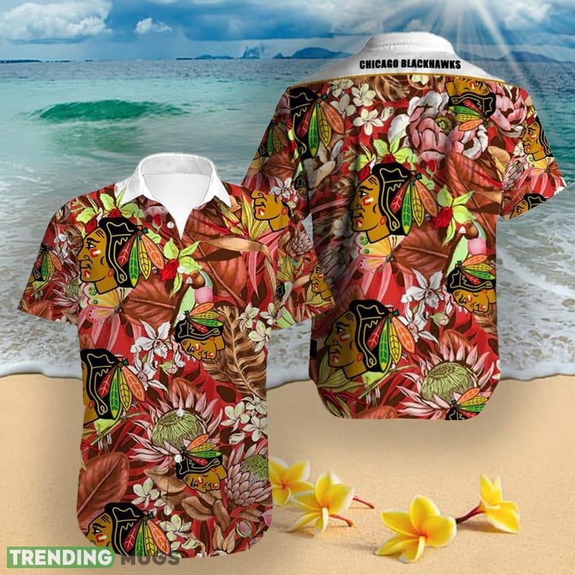 Chicago Blackhawks NHL 3D Hawaiian Shirt Big Floral Print For Men And Women - Chicago Blackhawks Hawaiian Shirt Big Floral Button Up_1 Chicago Blackhawks NHL 3D Hawaiian Shirt Big Floral Print For Men And Women - Chicago Blackhawks Hawaiian Shirt Big Floral Button Up_1