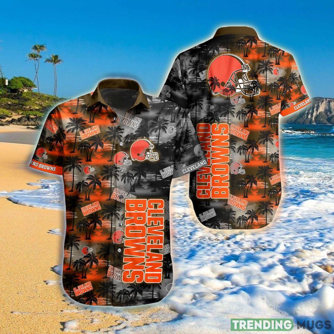 Cleveland Browns Hawaiian Shirt Palm Tree Pattern Hawaiian Shirt Cleveland Browns Hawaiian Shirt Palm Tree Pattern Hawaiian Shirt