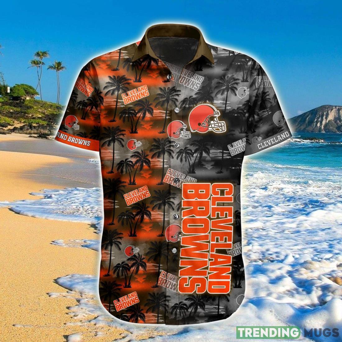 Cleveland Browns Hawaiian Shirt Palm Tree Pattern Product Photo 1